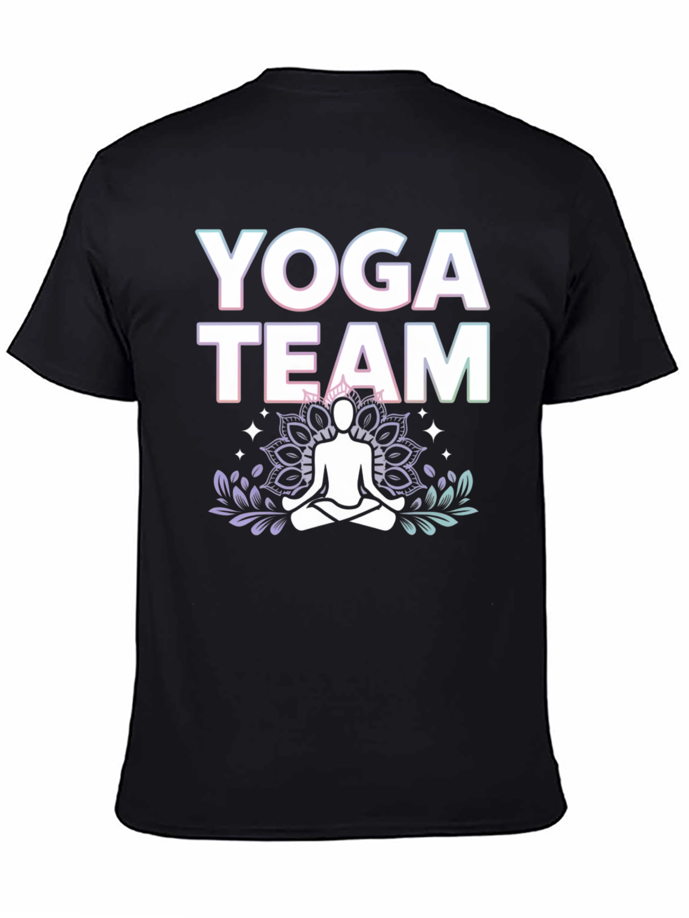 Black Yoga Team Graphic Tee - Black Cotton Blend view 4
