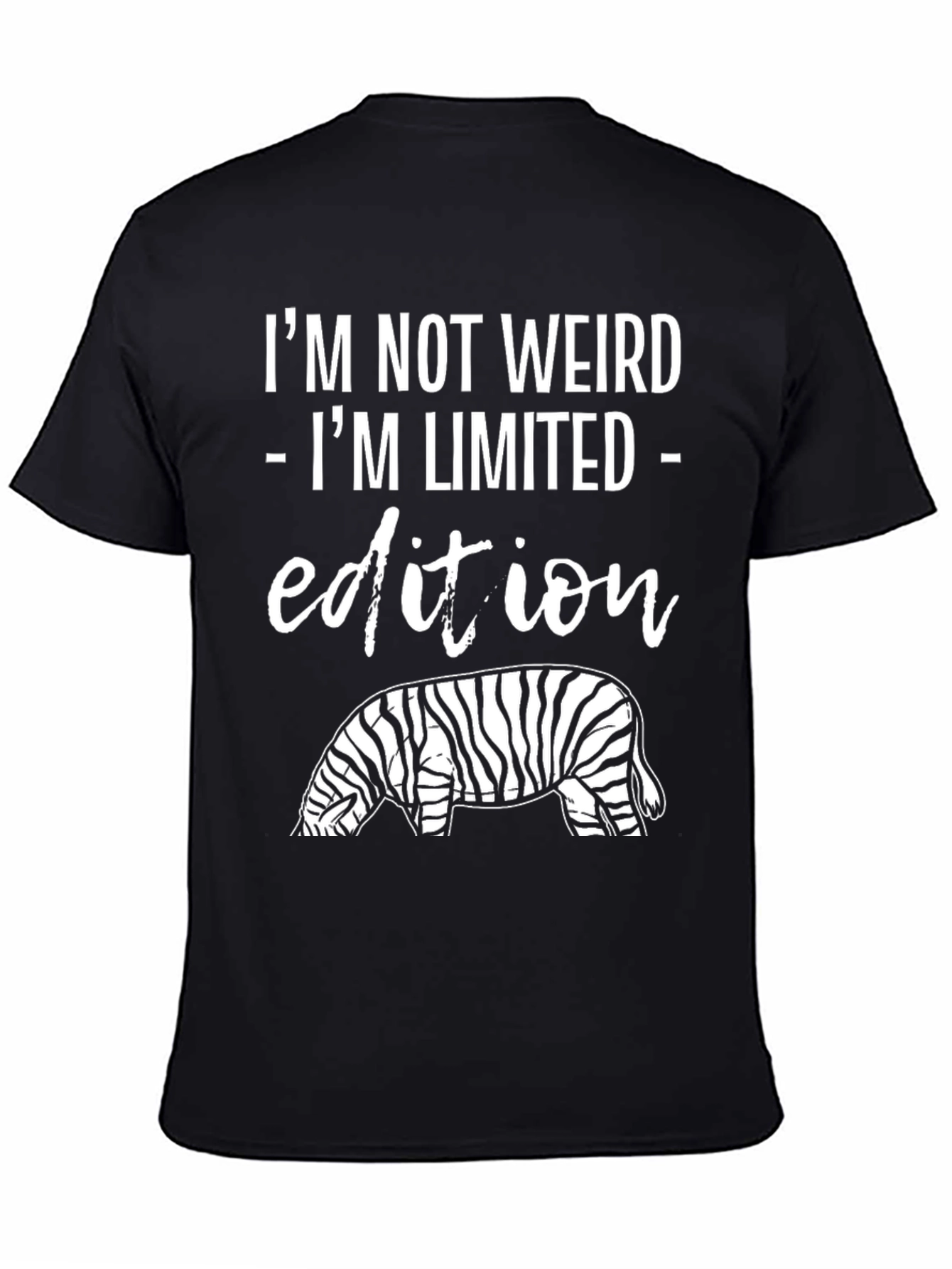 Black I'm Not Weird Limited Edition Zebra Graphic T-Shirt view 4