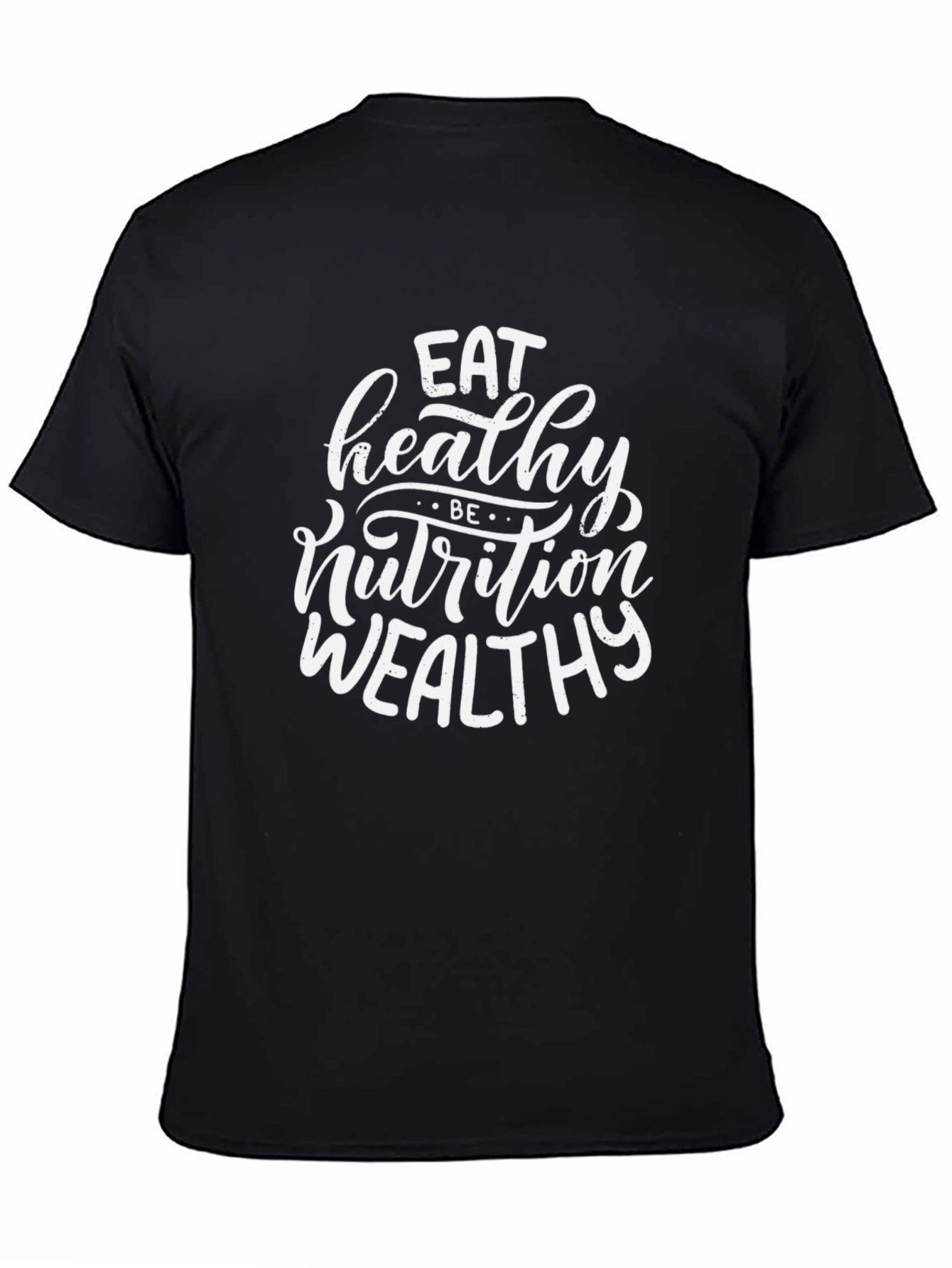 Black Eat Healthy Black Graphic Tee view 4