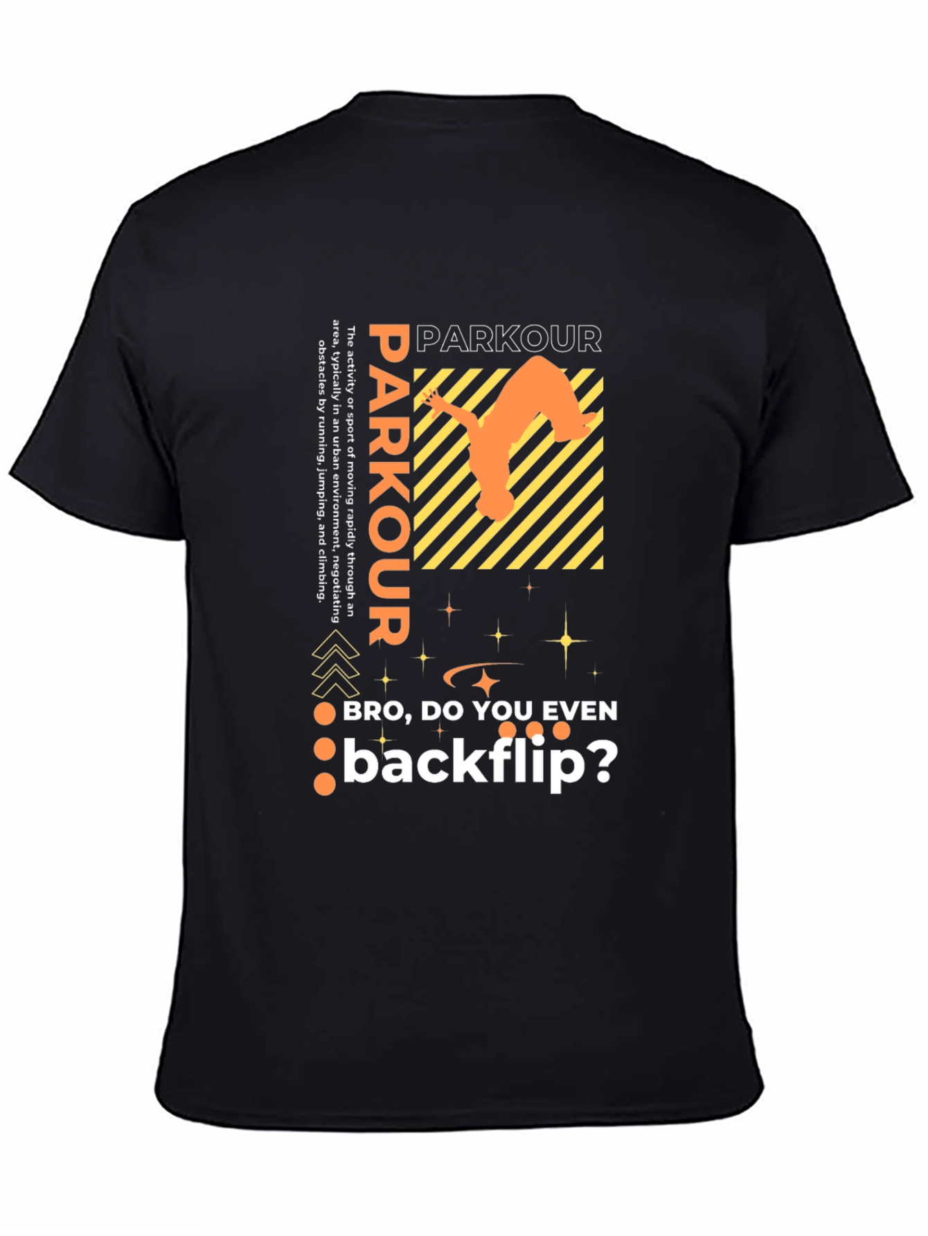 Black Parkour Backflip Graphic Tee - Urban Sport Style view 4