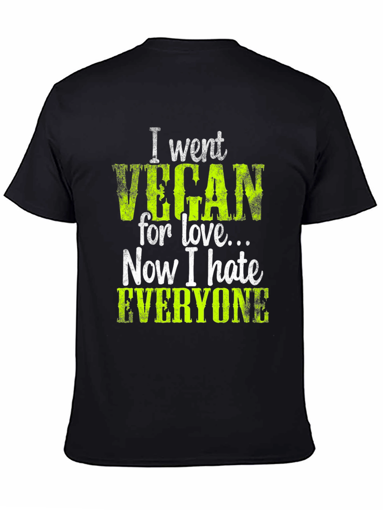 Black Vegan Hate Everyone Graphic T-Shirt view 4
