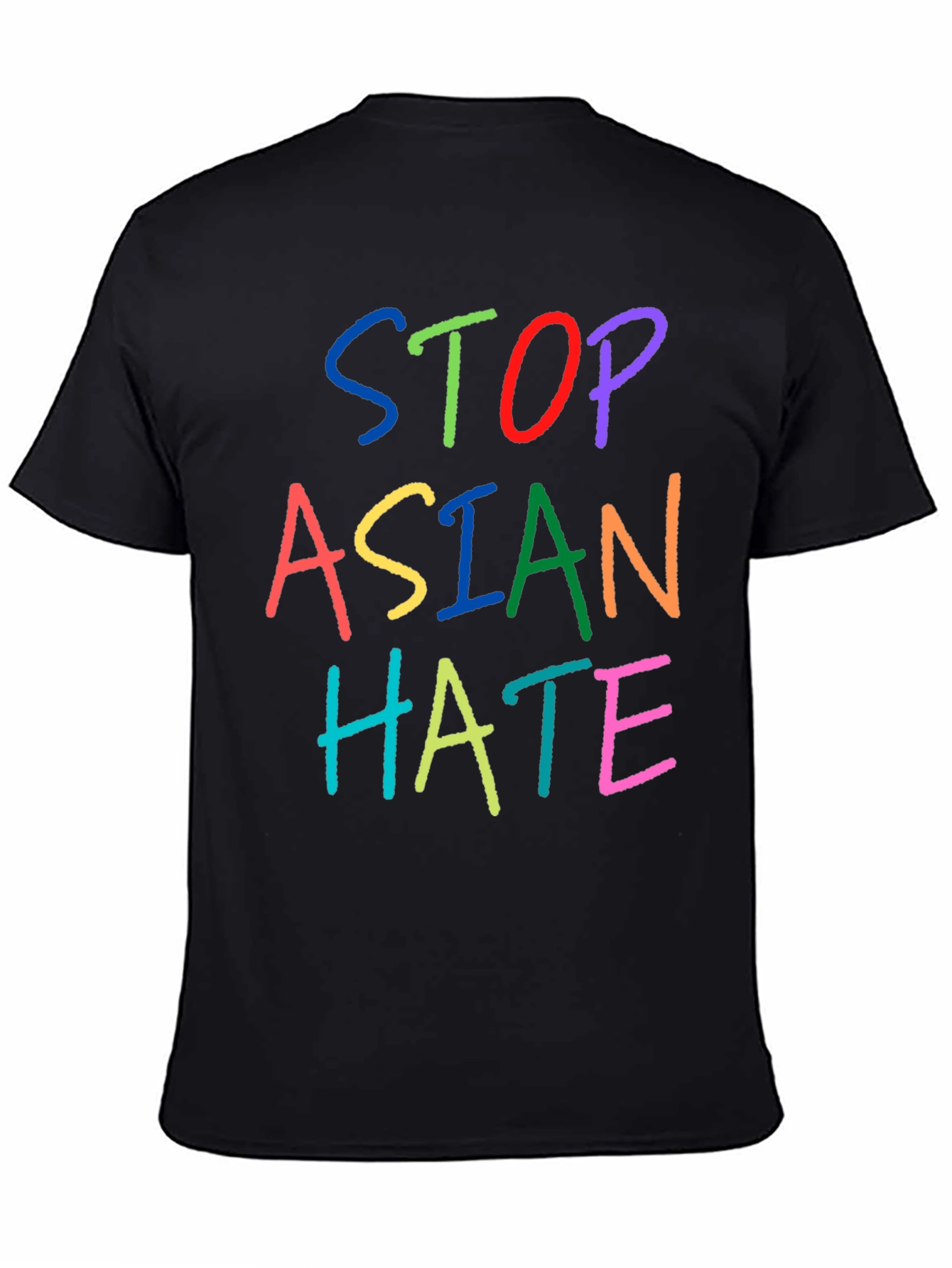 Black Stop Asian Hate Black T-Shirt view 4