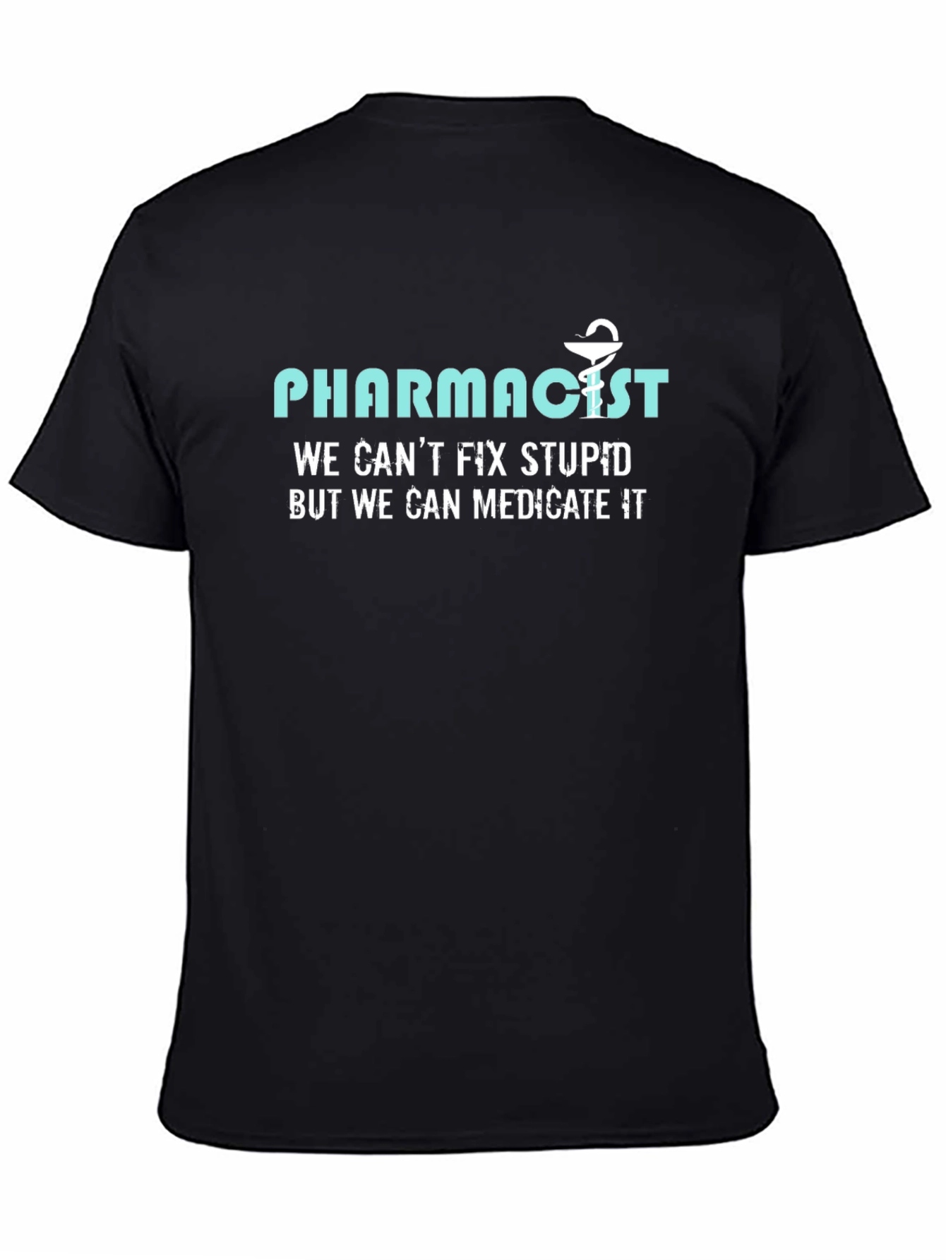 Black Pharmacist Humor Tee - Medicate It T-Shirt view 4