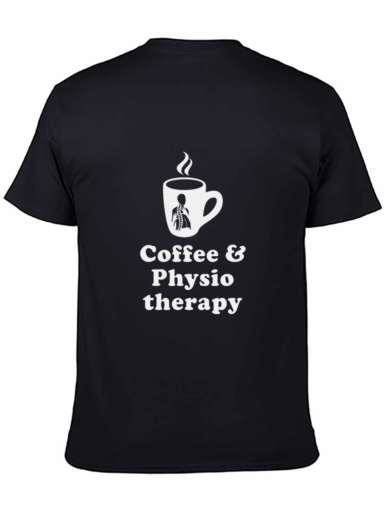 Black Coffee & Physiotherapy T-Shirt - Black view 4