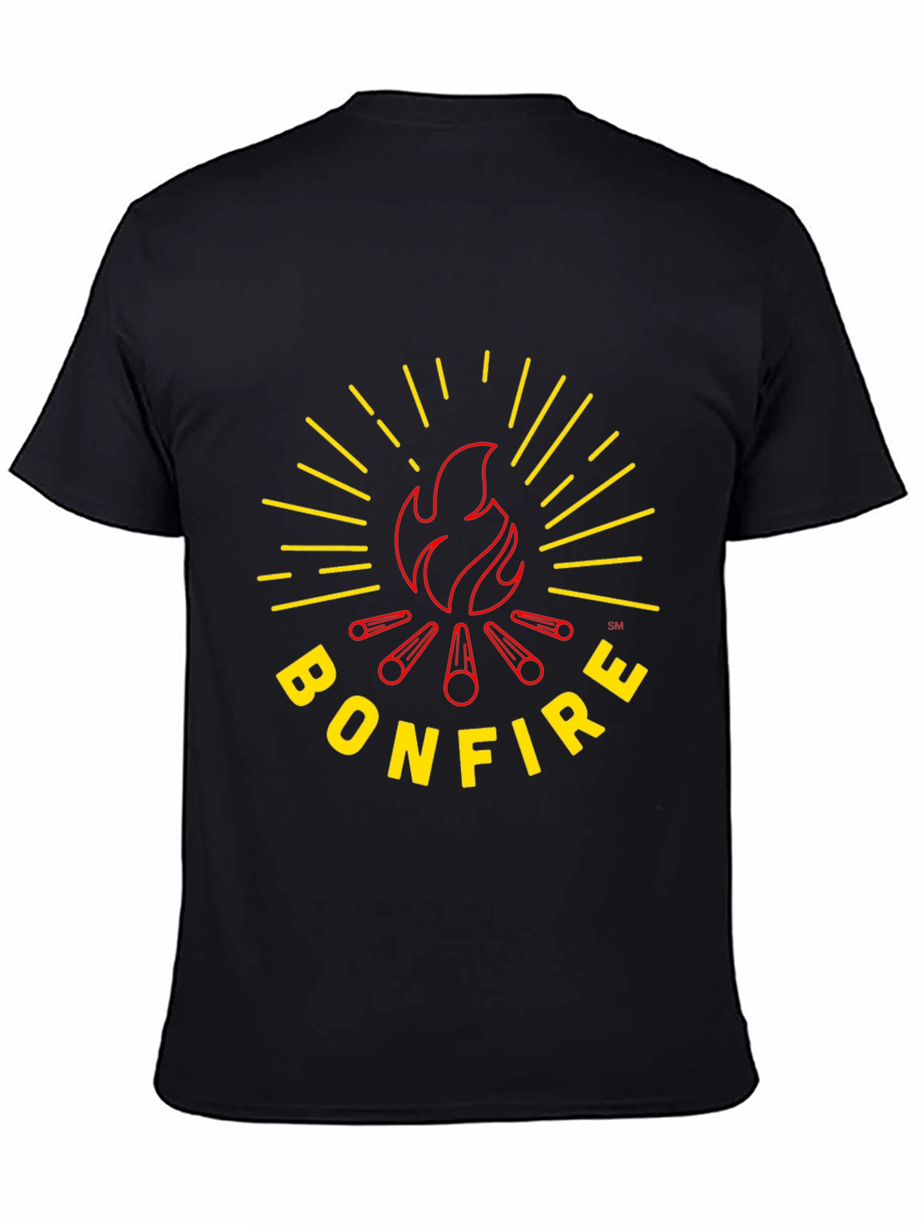 Black Bonfire Graphic Tee - Black Cotton T-Shirt view 4