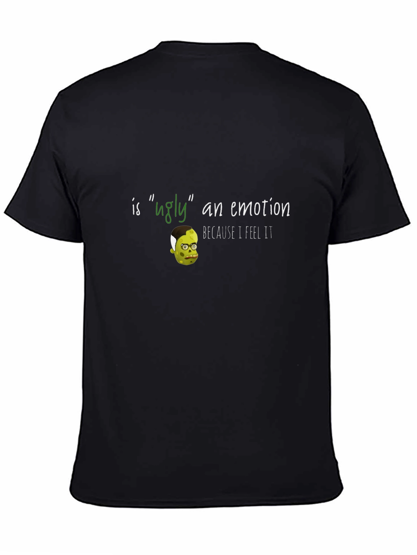 Black Ugly Emotion Graphic T-Shirt - Comfy Casual Wear view 4