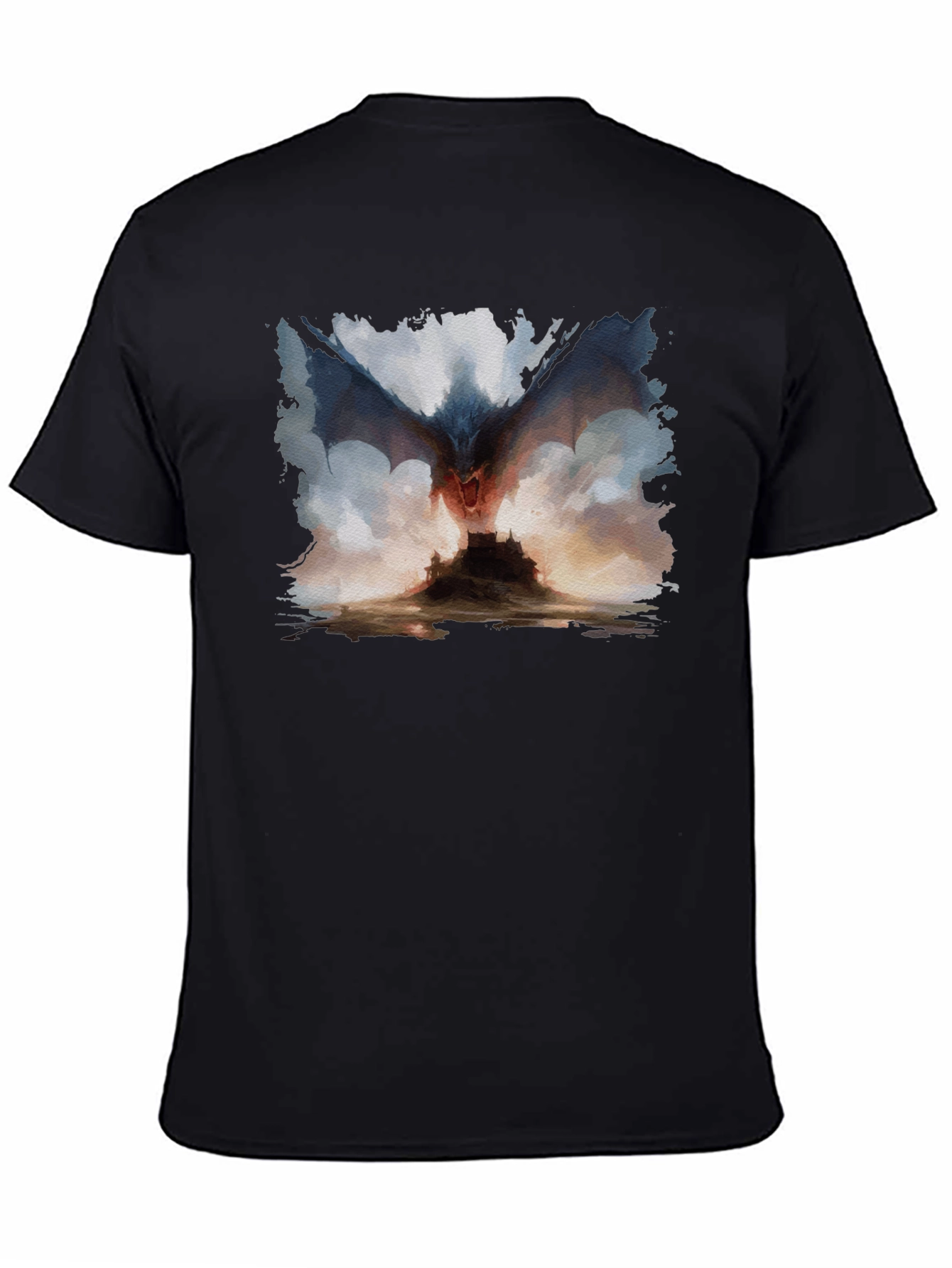 Black Dragon Castle Graphic Tee - Men's Black T-Shirt view 4