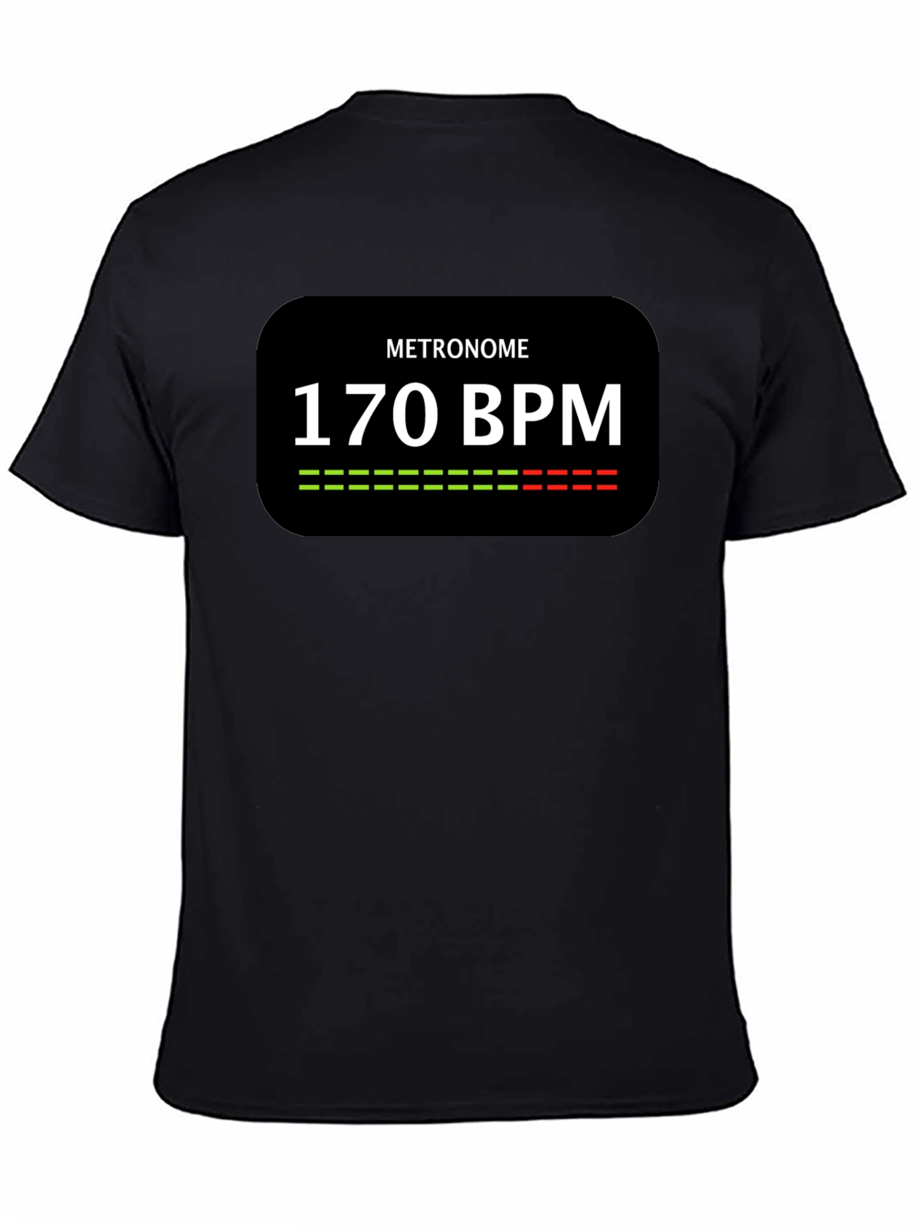 Black Metronome 170 BPM Black T-Shirt view 4