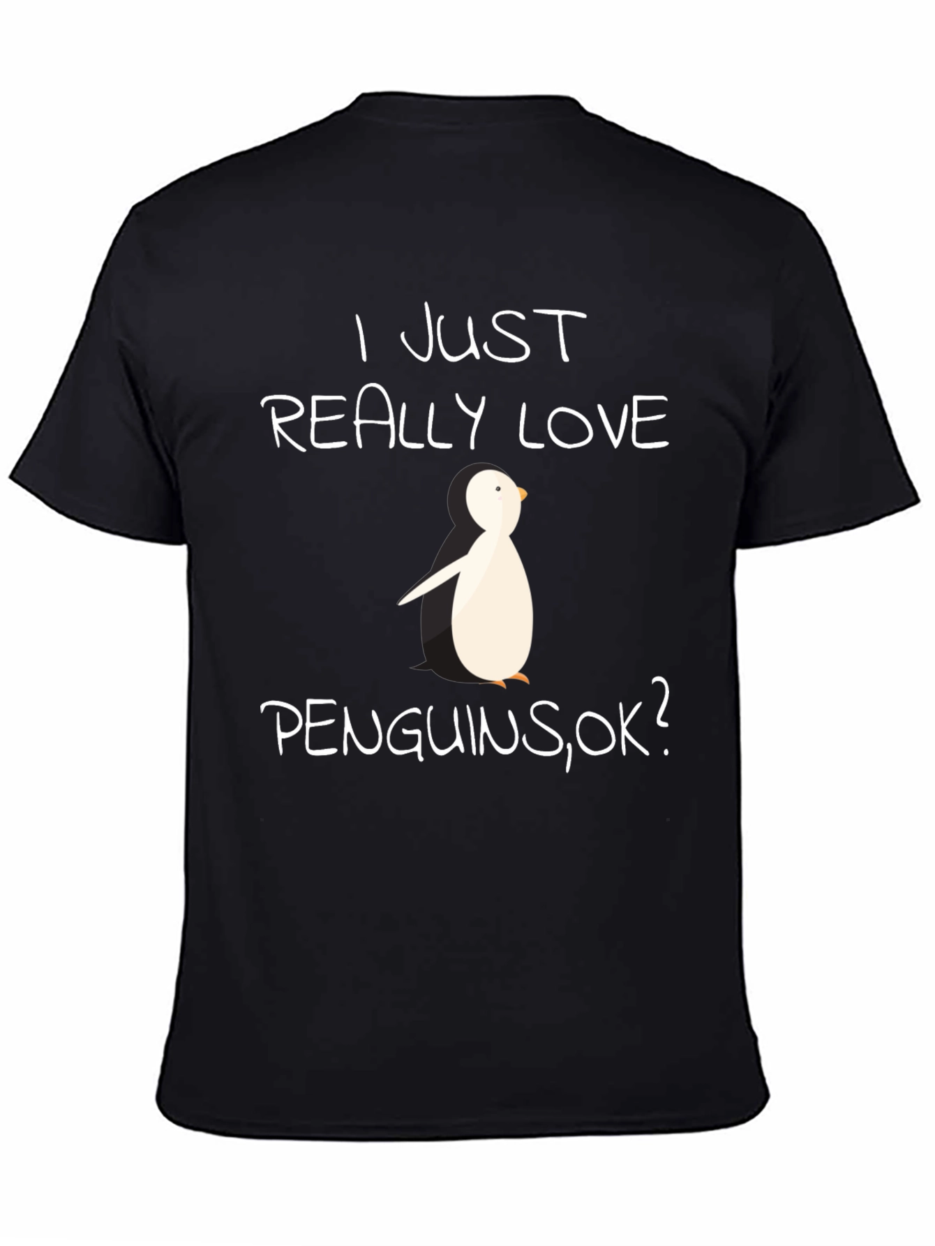Black Penguin Lover T-Shirt - I Just Really Love Penguins view 4