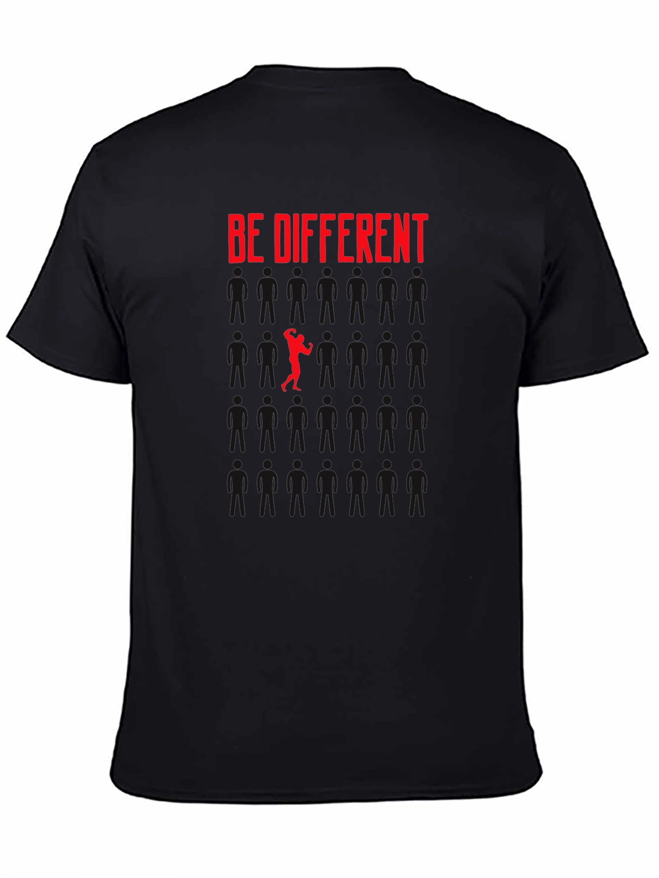 Black Be Different Graphic T-Shirt view 4