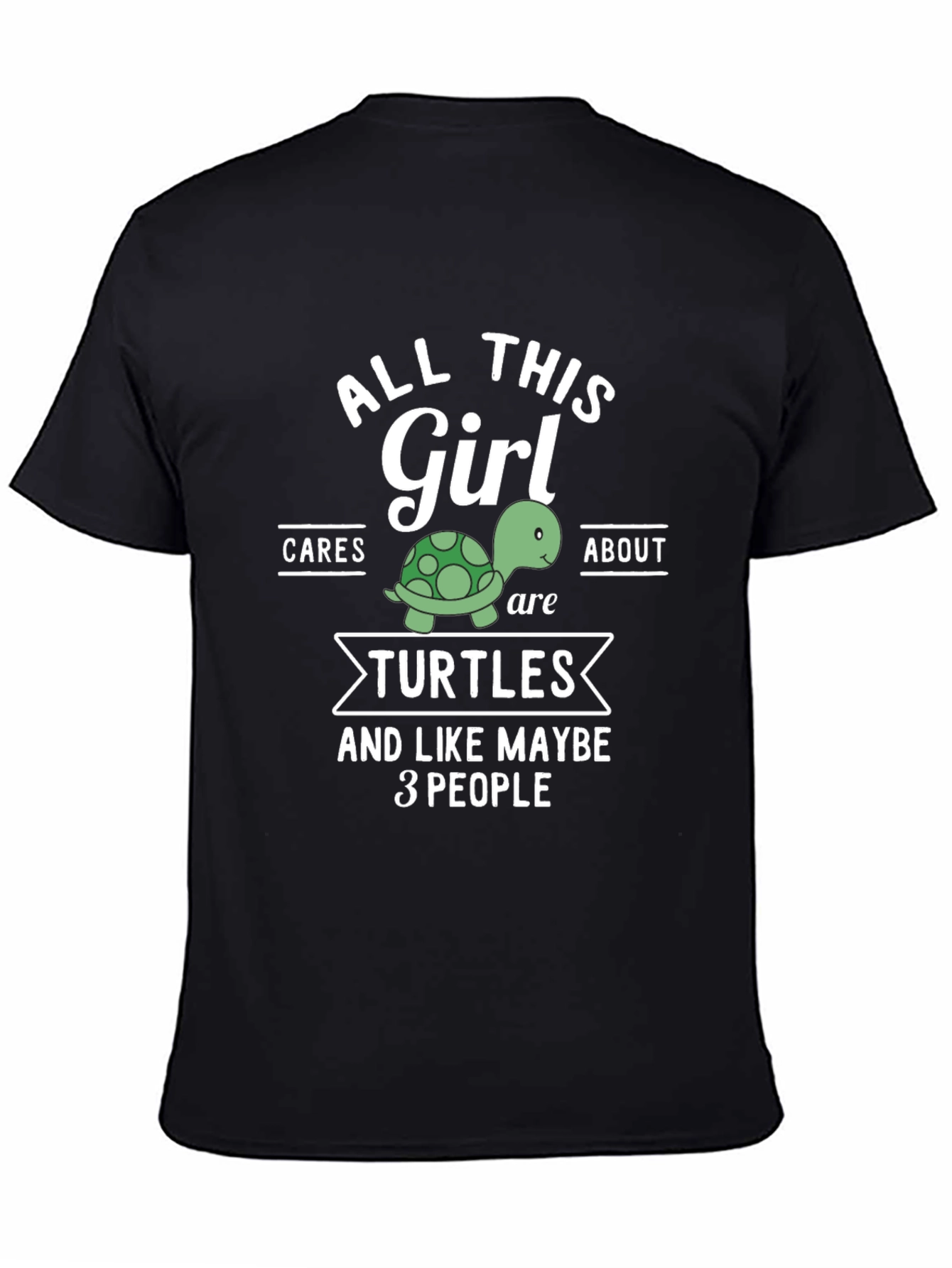 Black Girl Turtle Lover T-Shirt - Cares About Turtles view 4