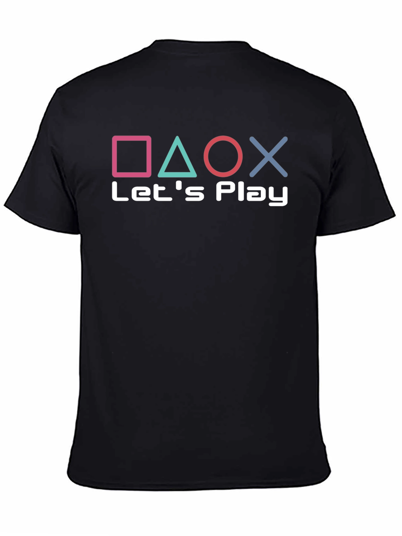 Black Let's Play Gaming Tee - Playstation Inspired Design view 4