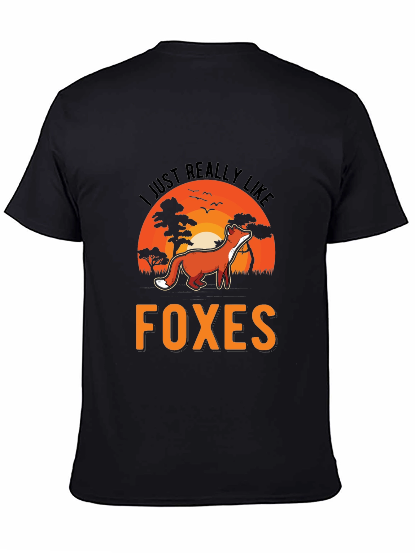 Black Fox Lover T-Shirt: I Just Really Like Foxes view 4