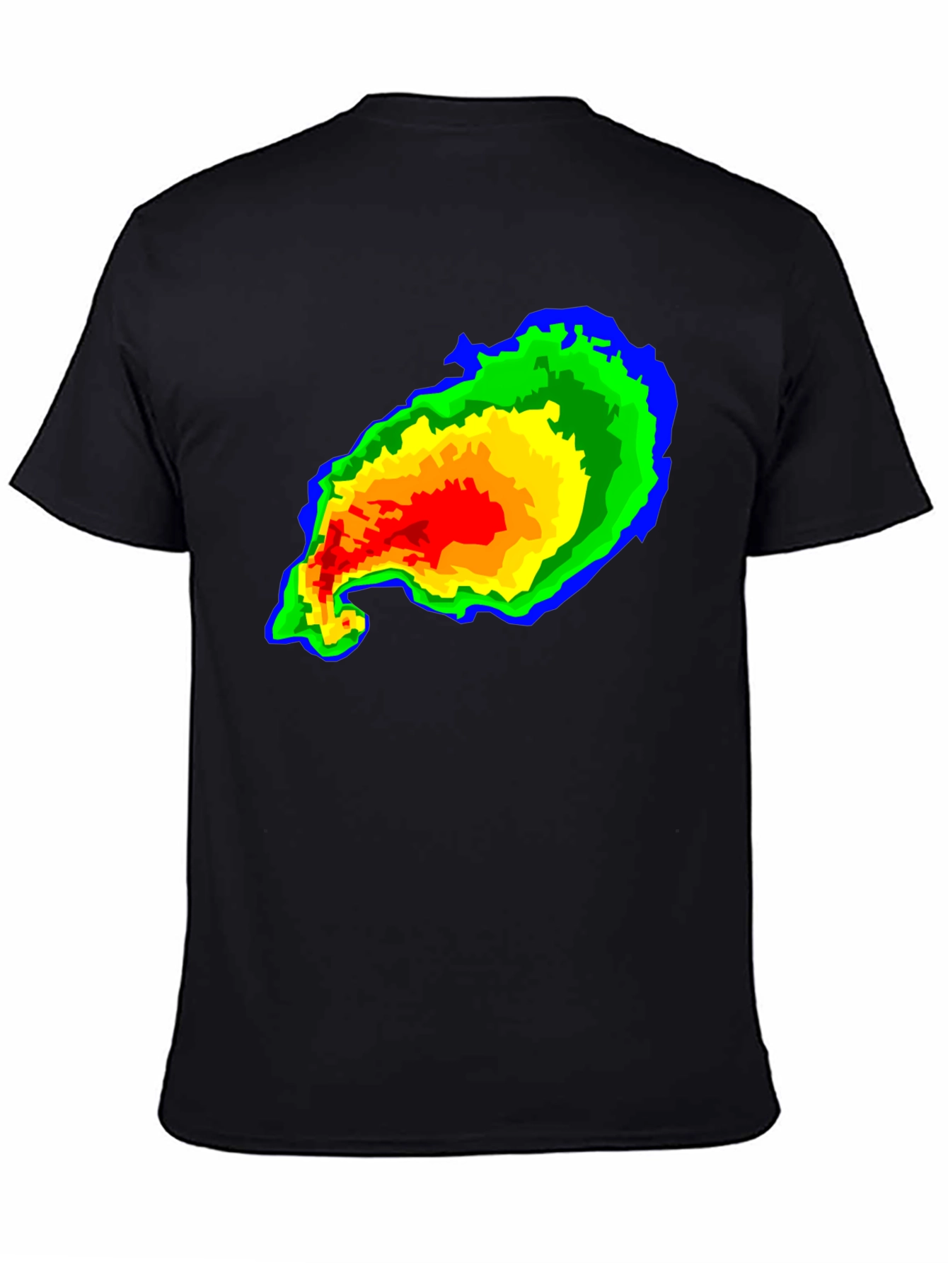 Black Weather Radar Graphic T-Shirt view 4
