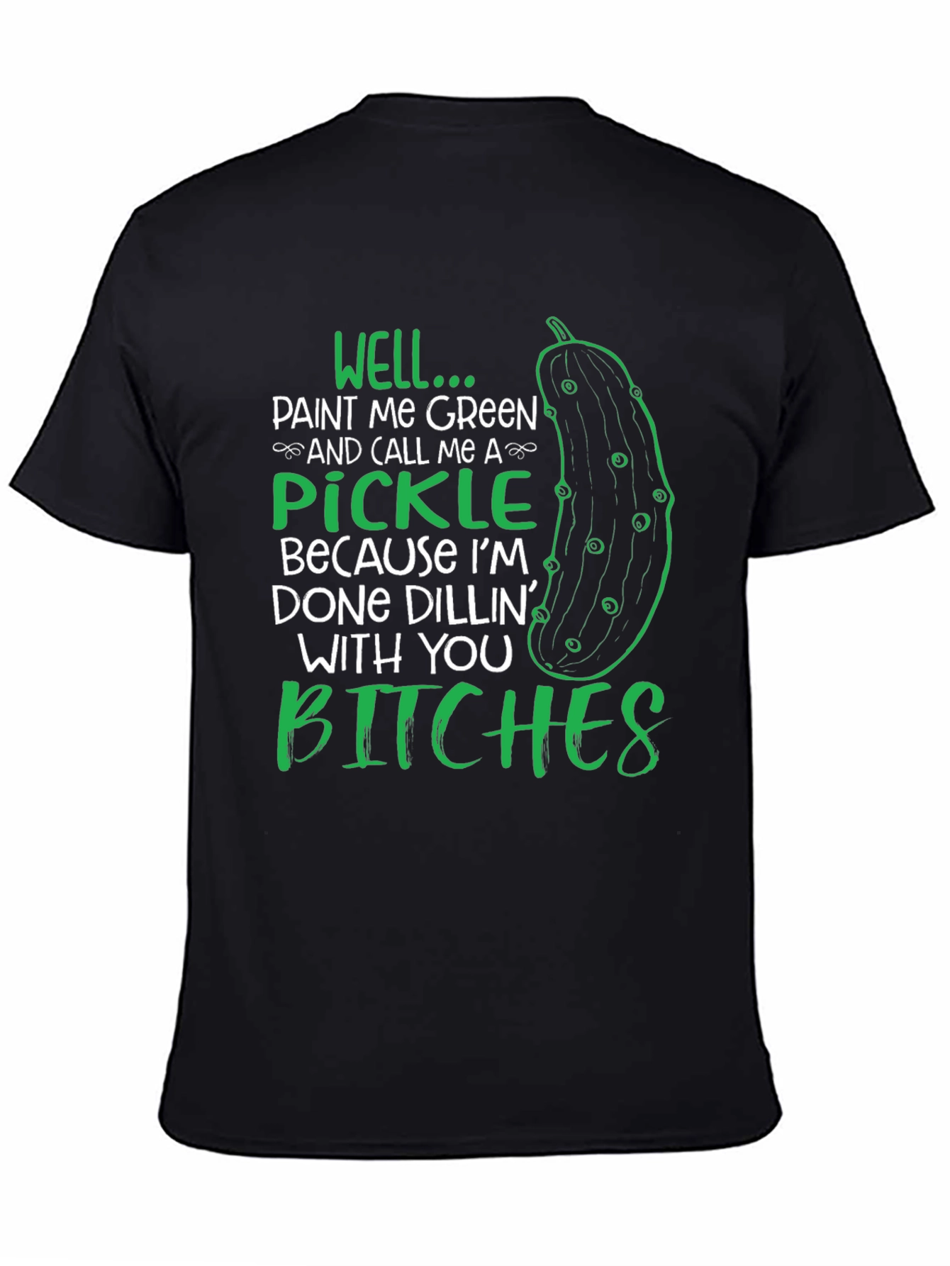Black Funny Pickle Graphic T-Shirt view 4
