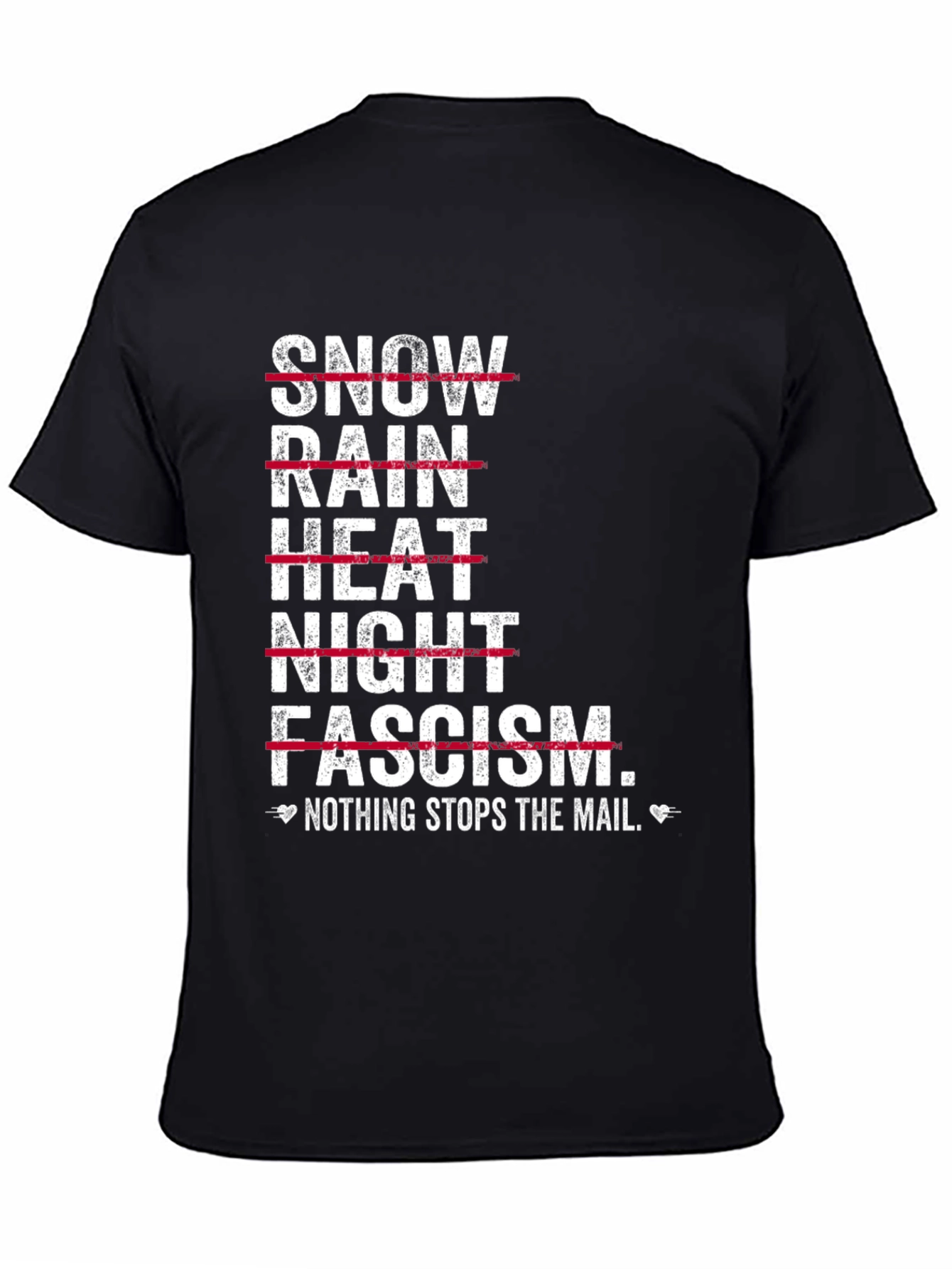 Black Nothing Stops the Mail Graphic T-Shirt view 4