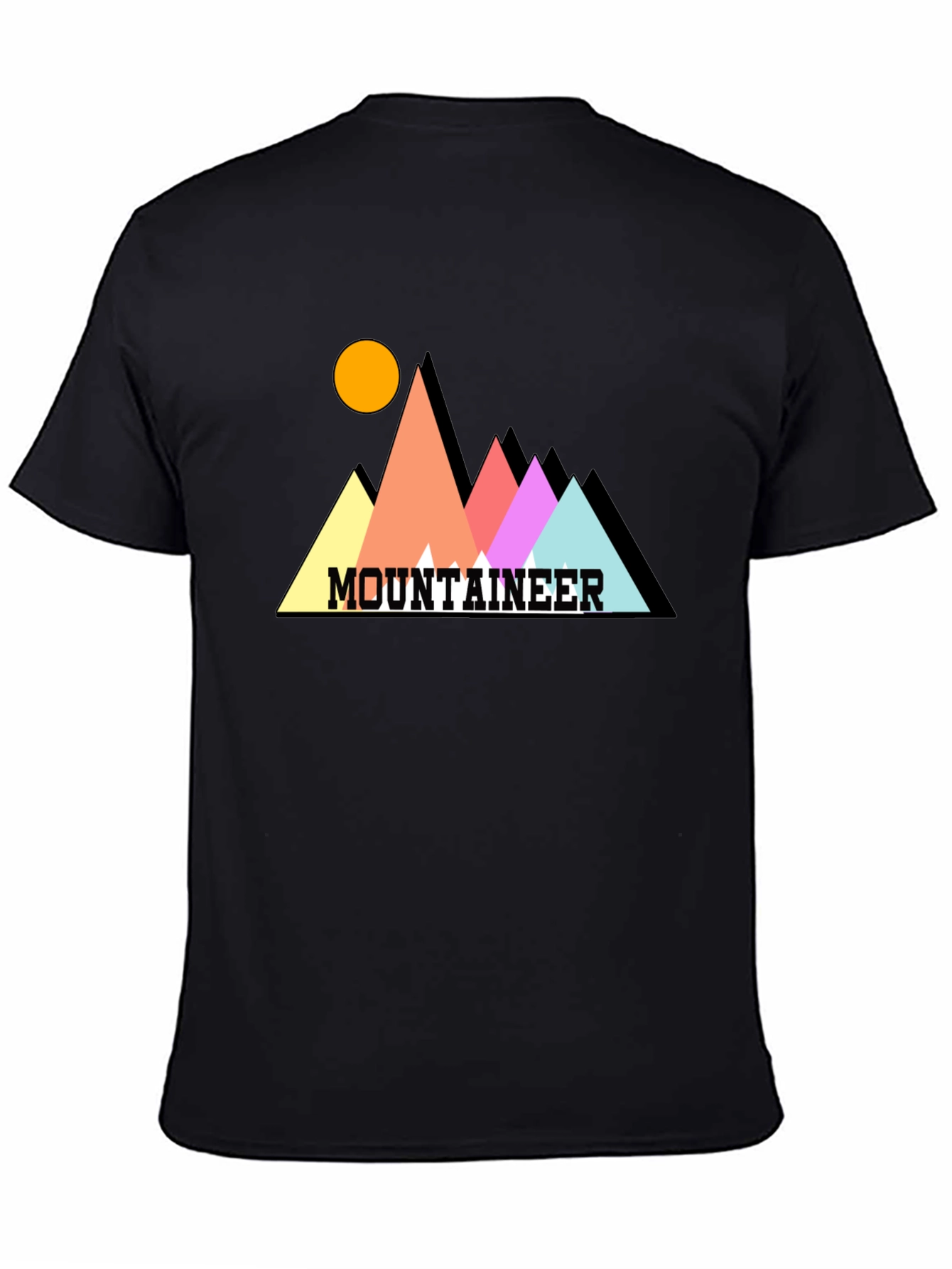 Black Mountaineer Graphic Tee - Stylish Black Cotton T-Shirt view 4