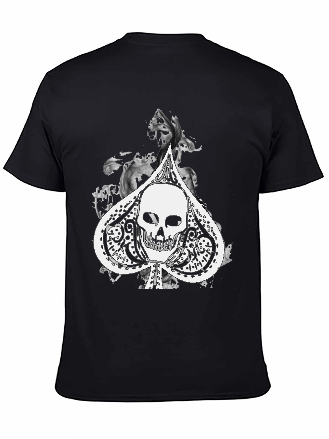 Black Skull Spade Graphic Black Tee view 4