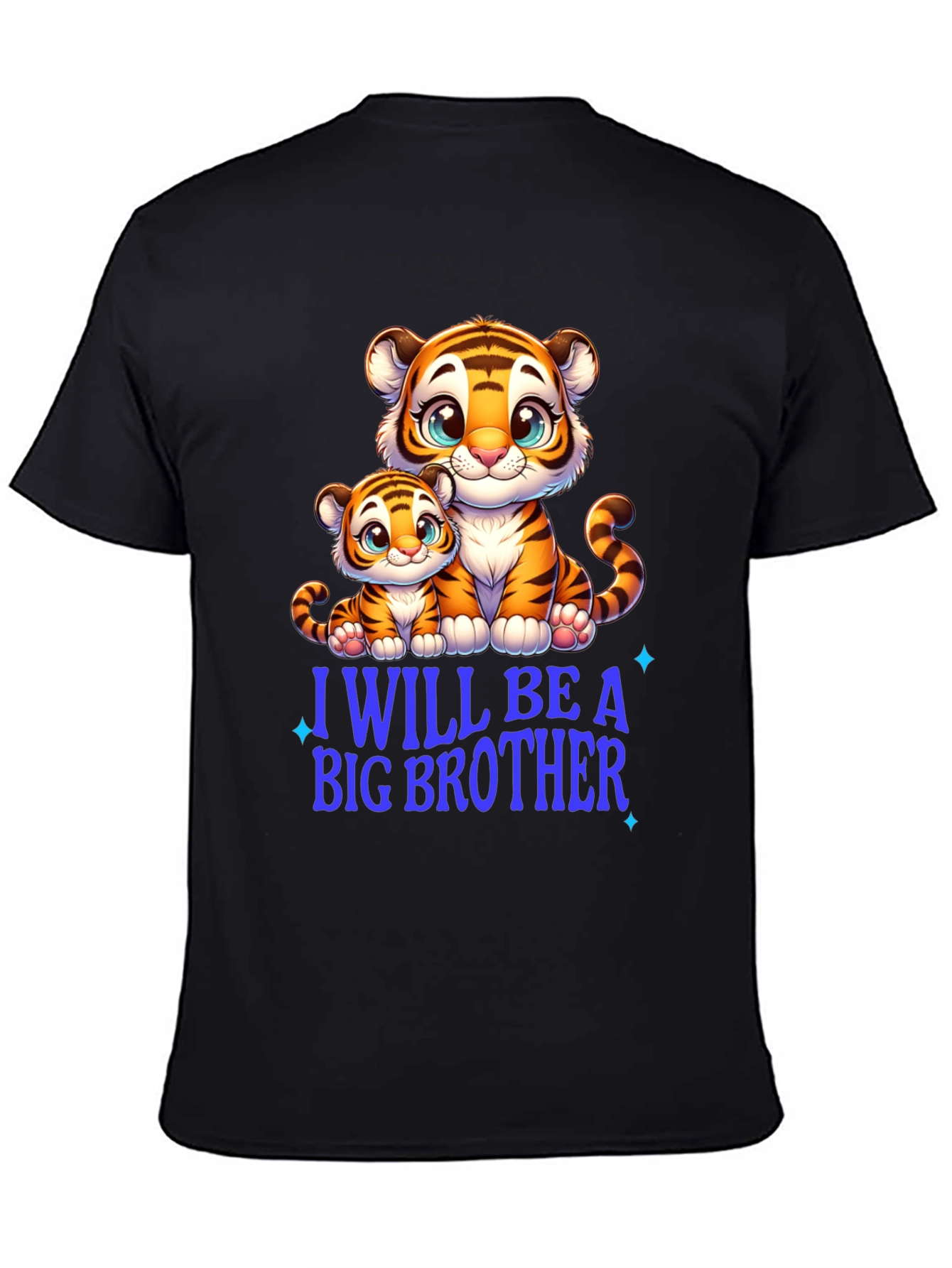 Black I Will Be A Big Brother Tiger Tee view 4