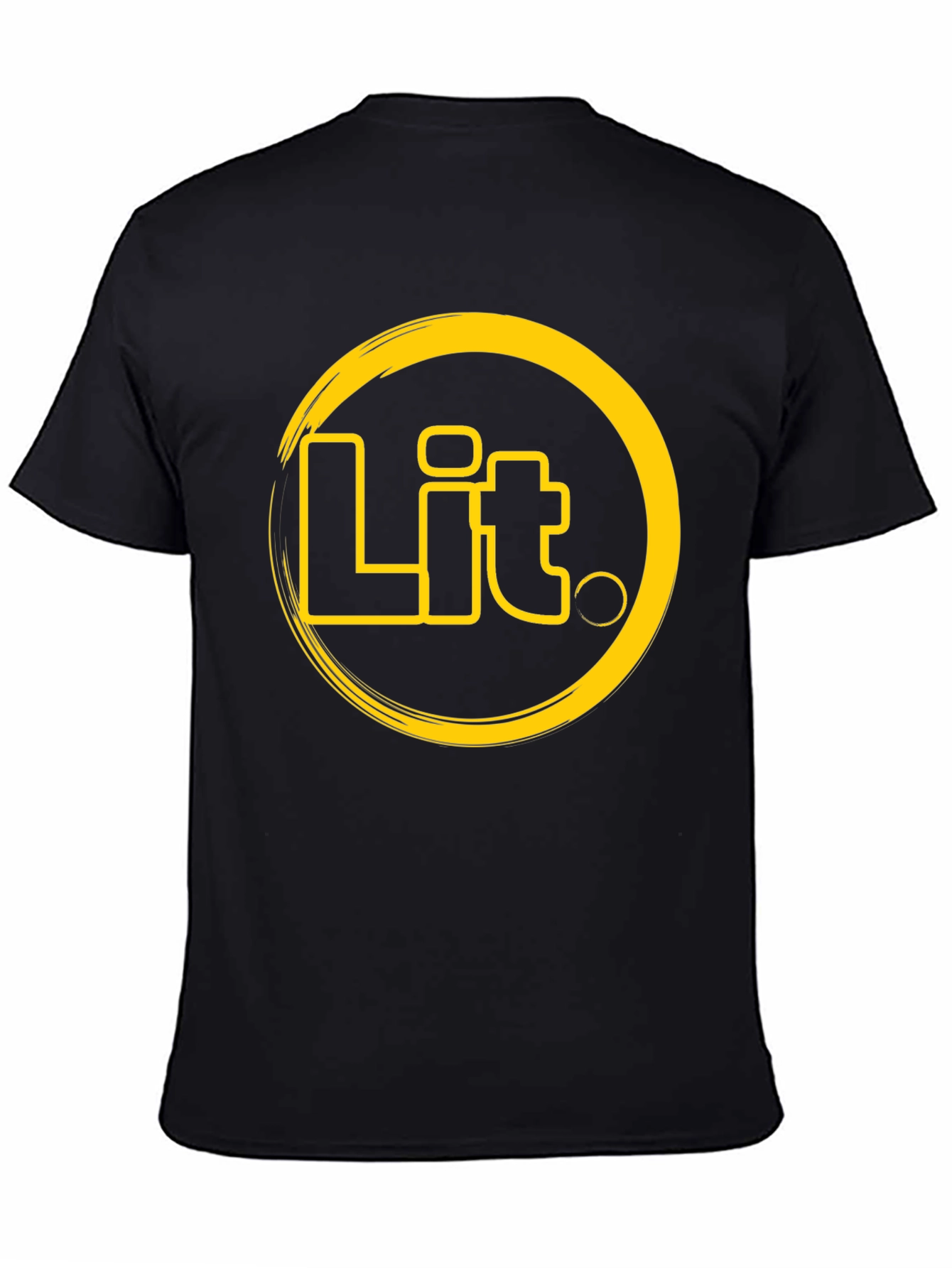 Black Lit T-Shirt - Black Crew Neck Graphic Tee view 4