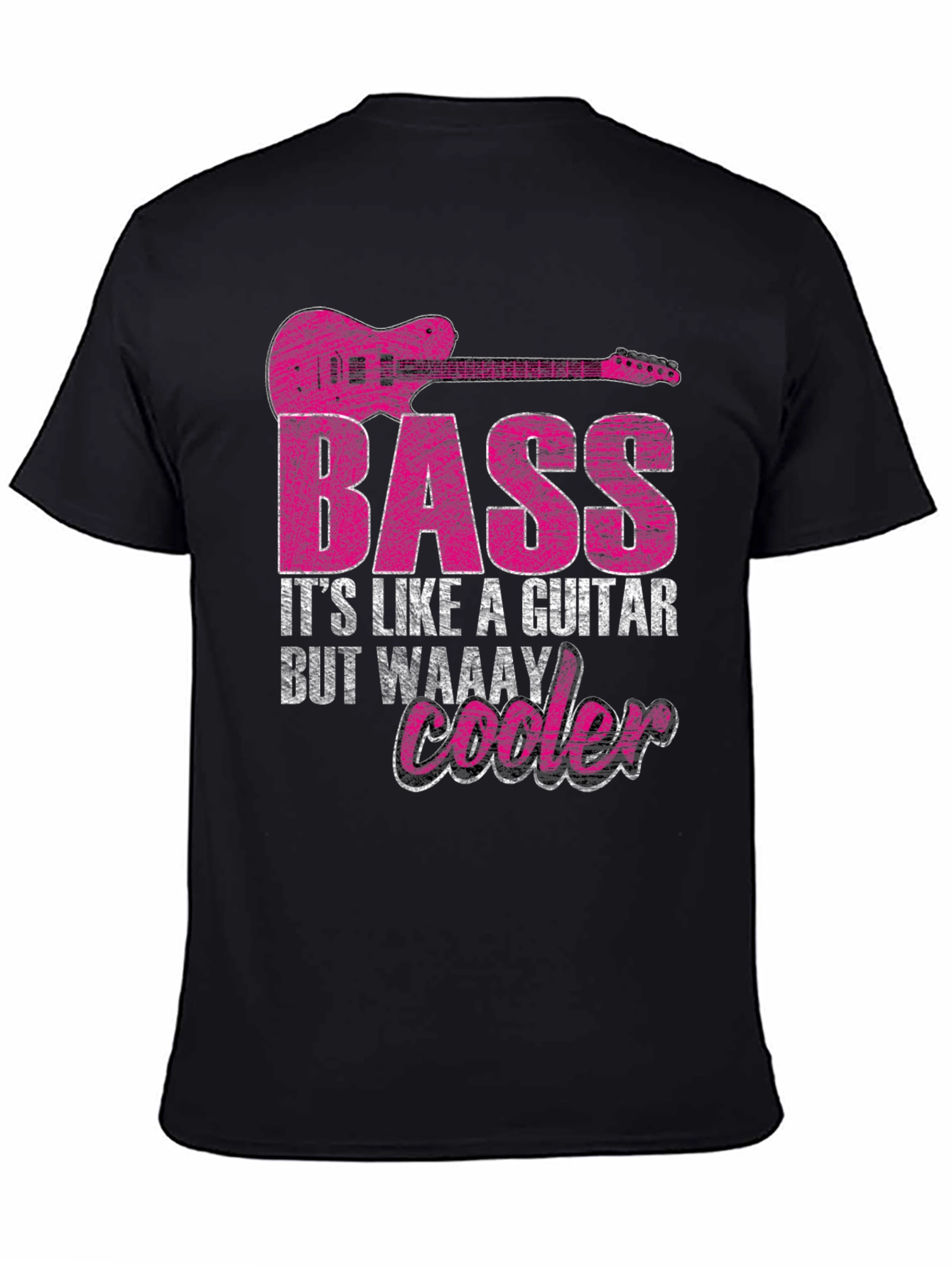 Black Bass Guitar T-Shirt - It's Like a Guitar, But Cooler! view 4