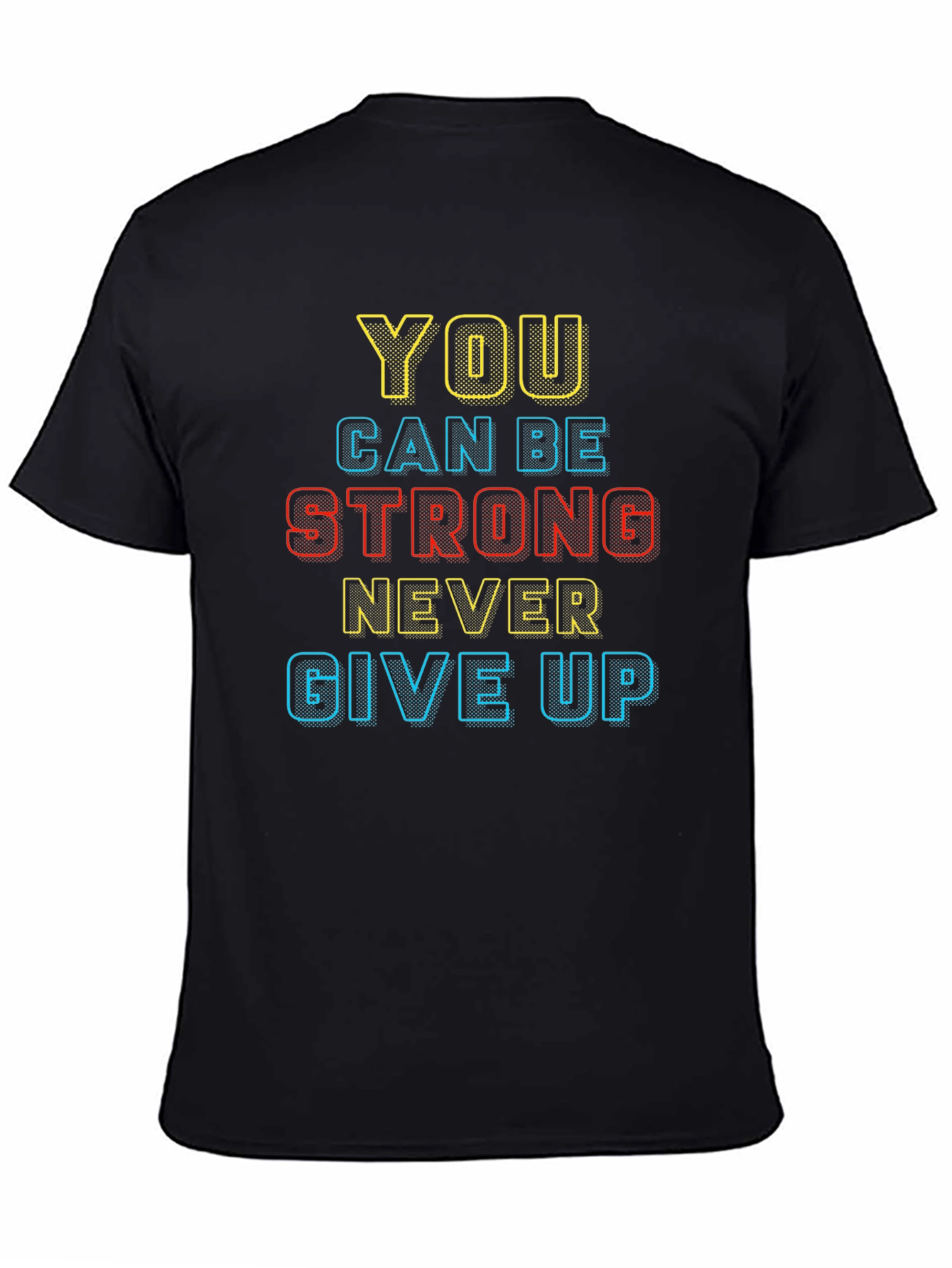 Black Motivational Black T-Shirt: You Can Be Strong view 4