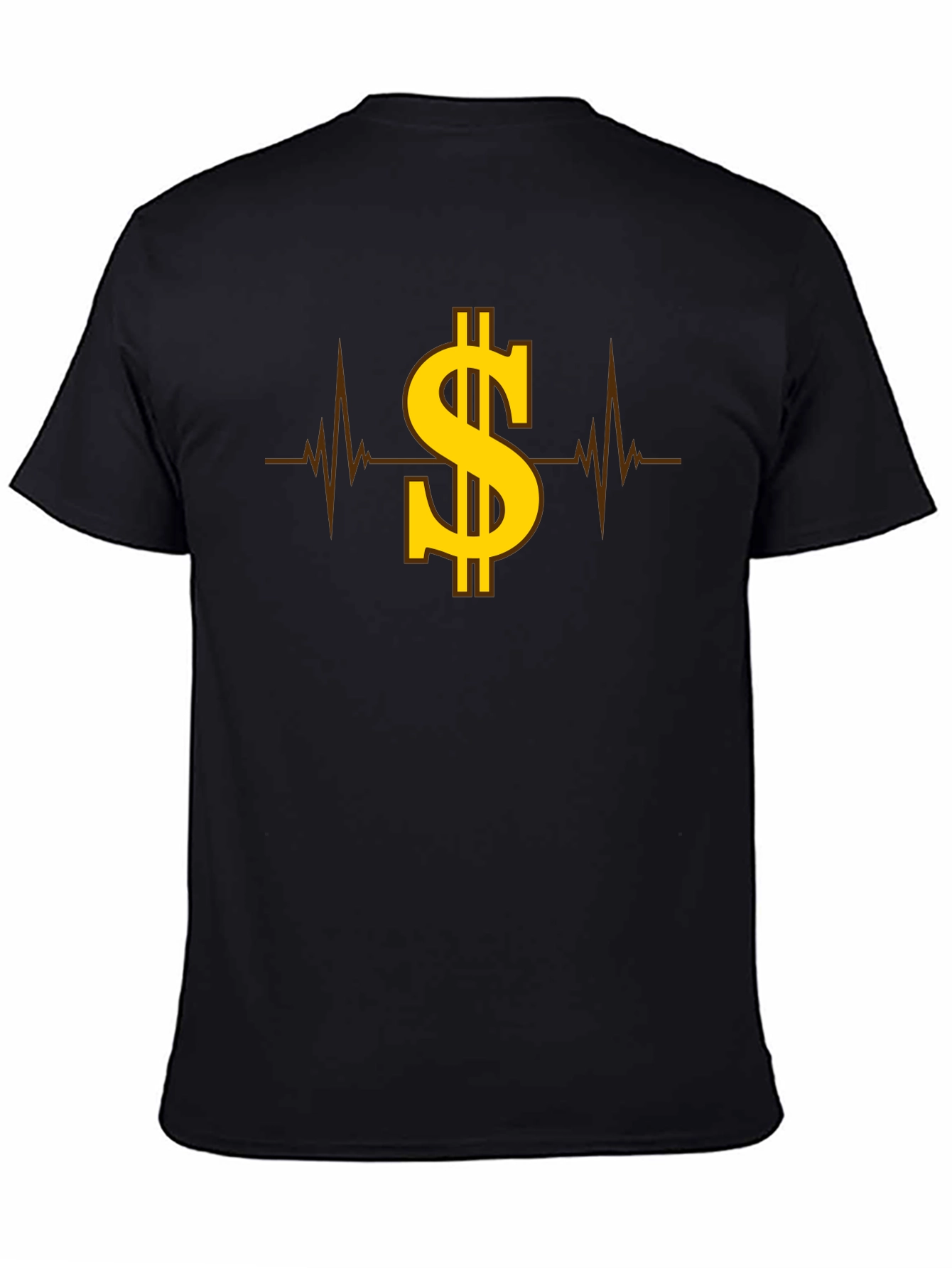 Black Dollar Heartbeat T-Shirt - Stylish Graphic Tee for Men view 4