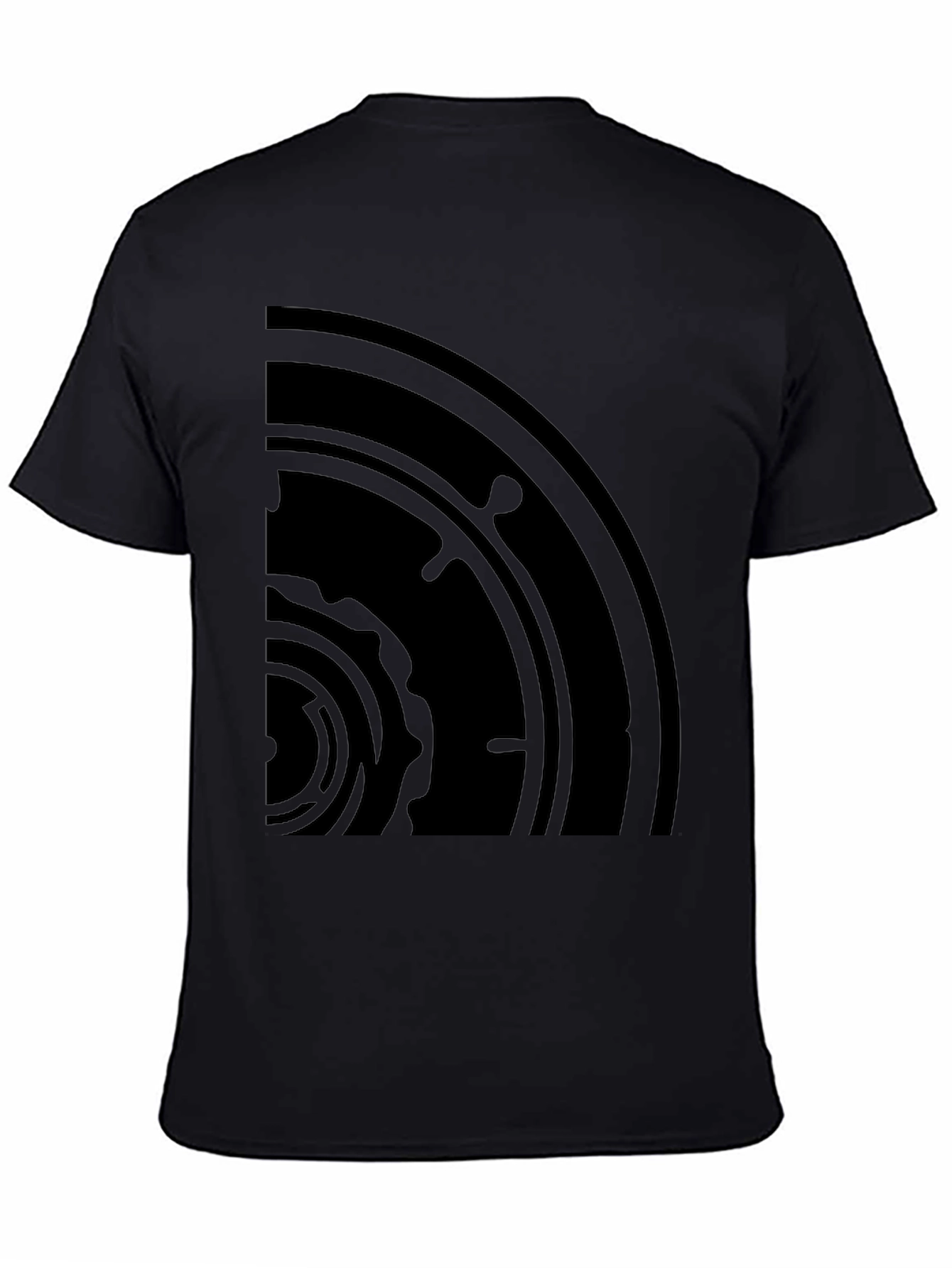 Black Abstract Graphic Black T-Shirt view 4