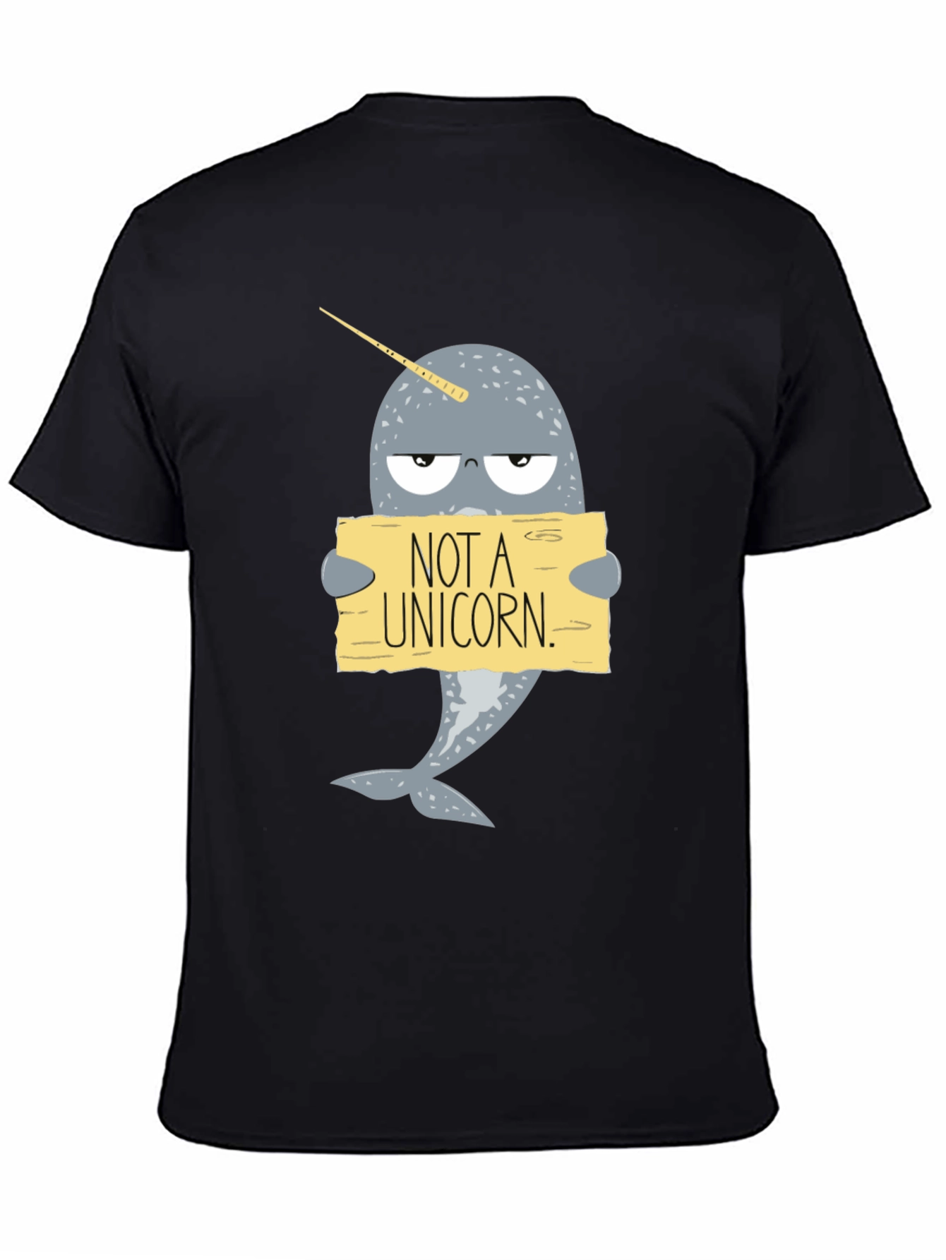 Black Funny Narwhal T-Shirt - Not A Unicorn! view 4