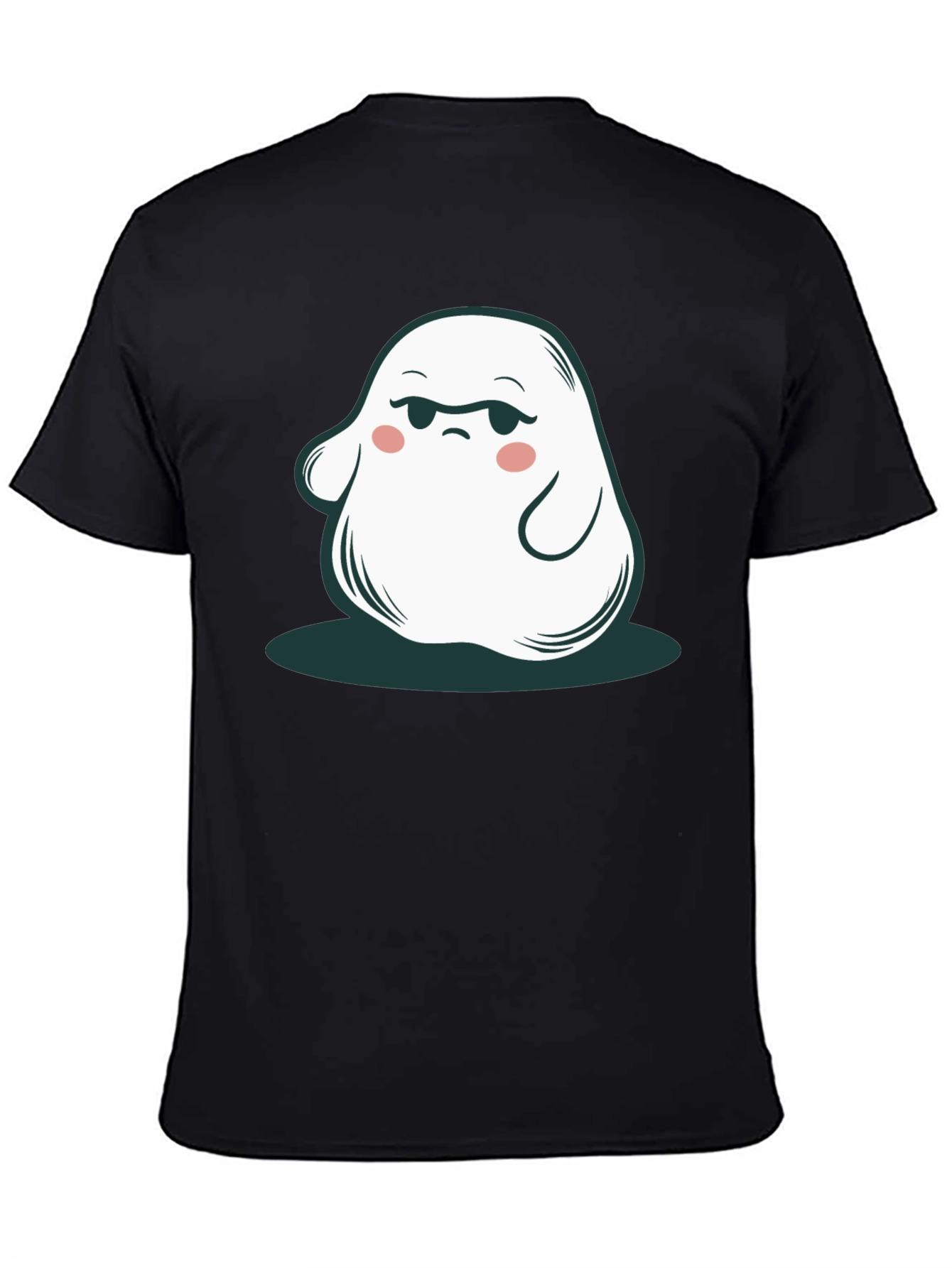 Black Funny Ghost Graphic Tee - Cute Spooky Season Shirt view 4