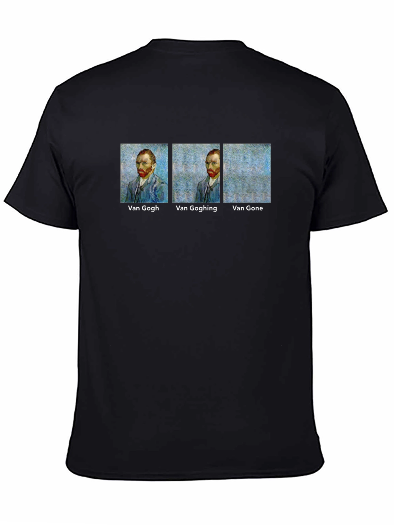 Black Van Gogh Humor T-Shirt - Art Lover Tee view 4