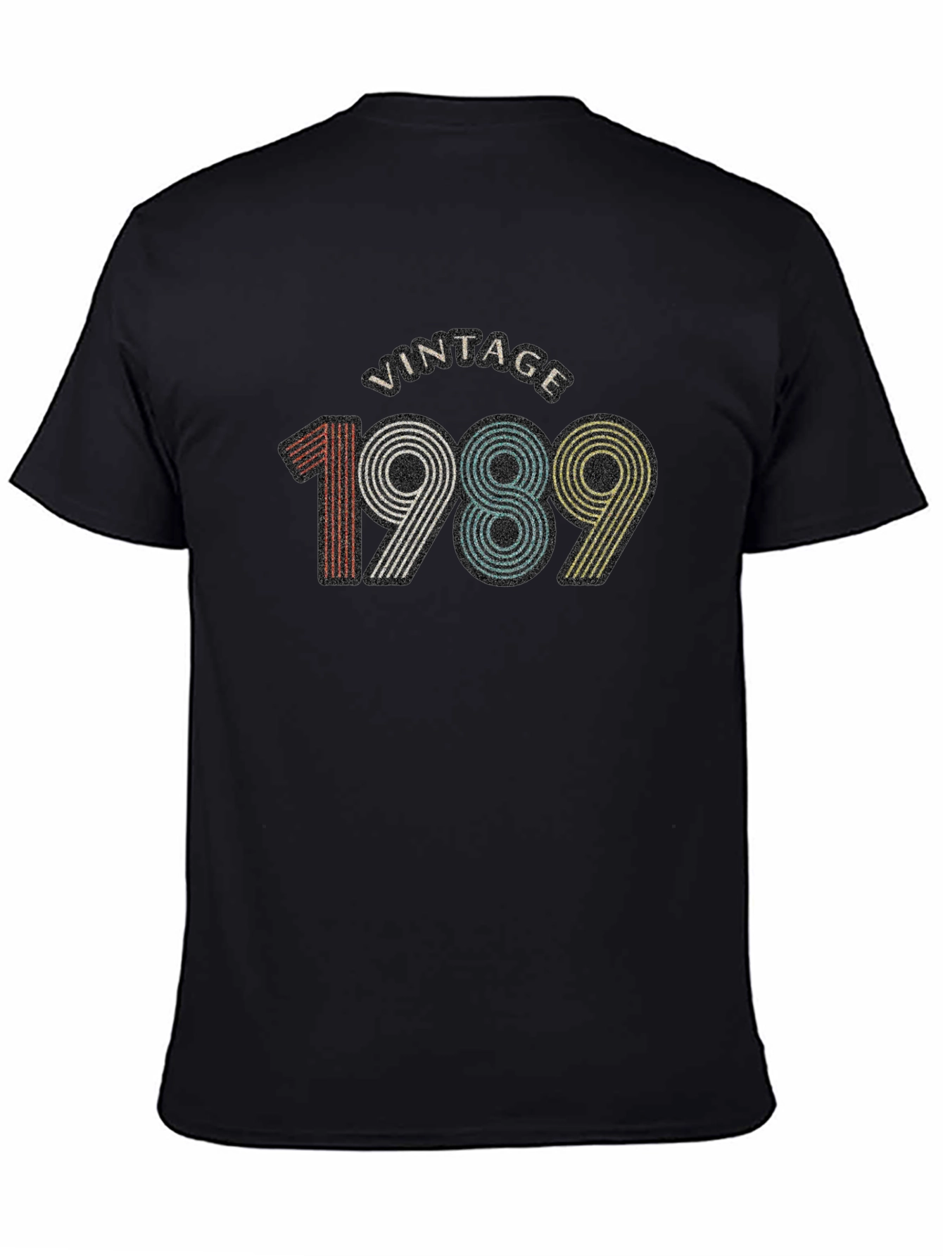 Black Vintage 1989 Graphic Tee - Retro Birthday Shirt view 4