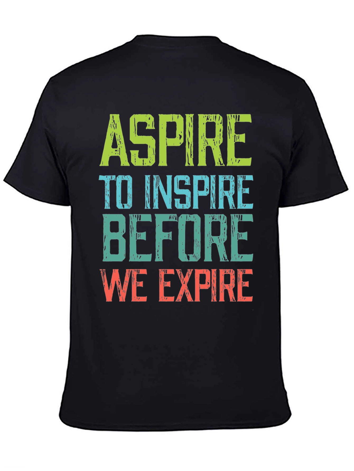 Black Aspire to Inspire Graphic Tee - Motivational T-Shirt view 4