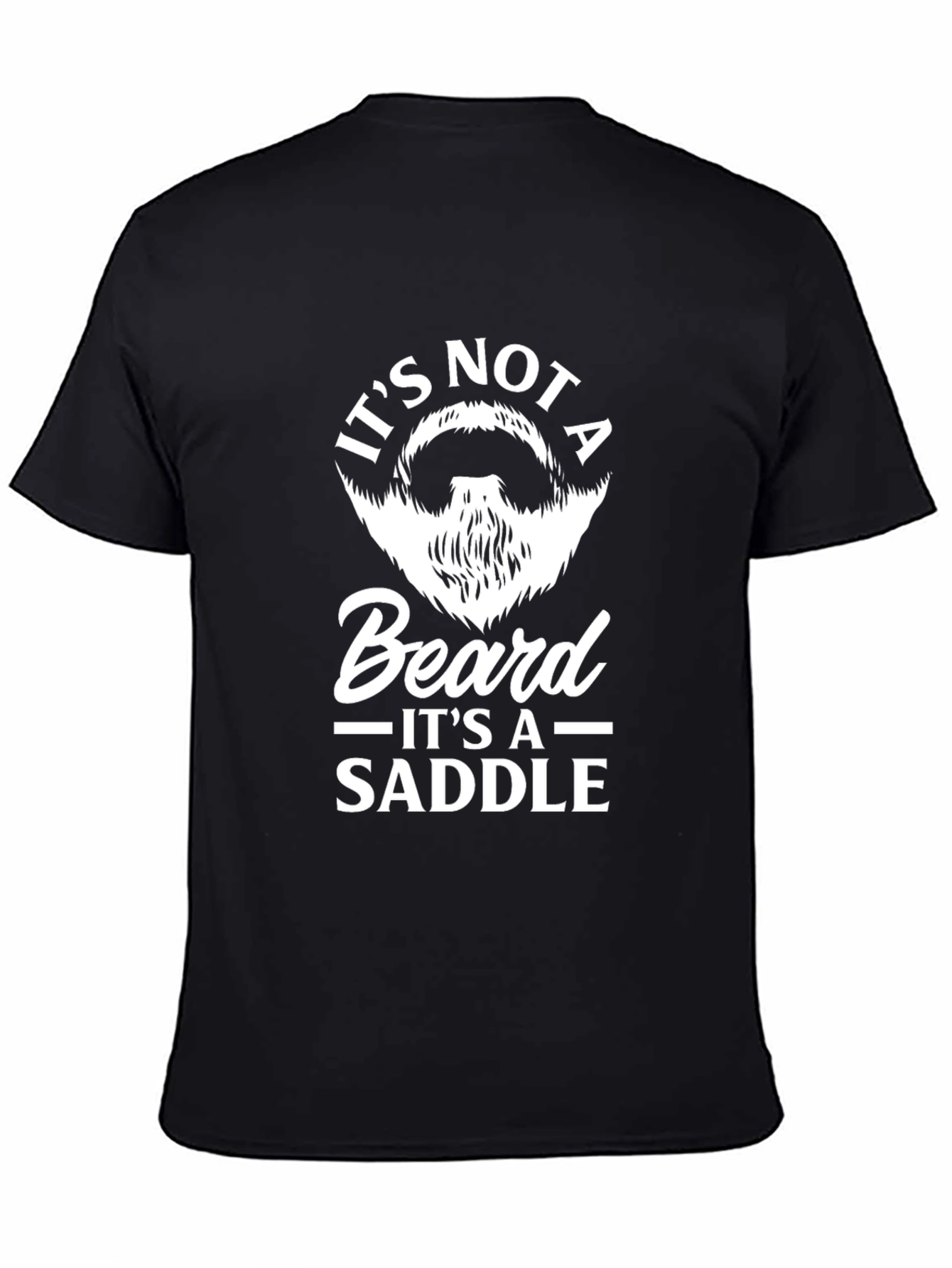 Black Funny Beard Saddle Graphic Tee view 4