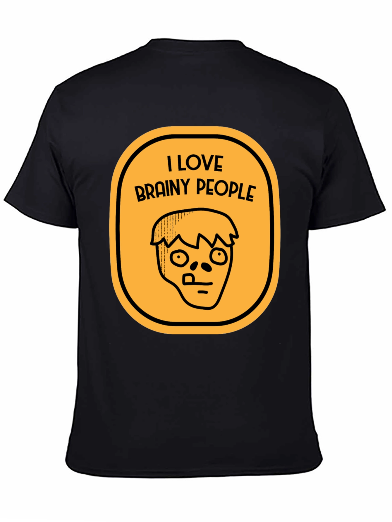 Black I Love Brainy People Graphic T-Shirt view 4