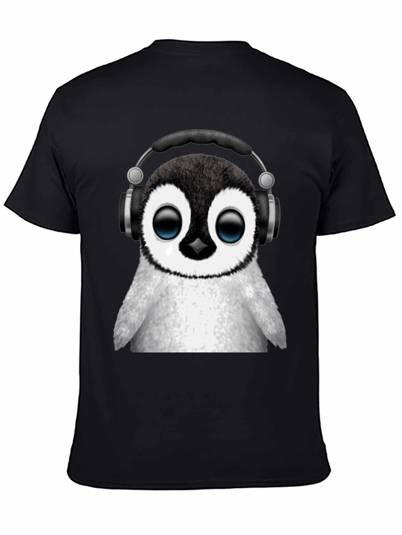 Black Penguin Headphone Graphic Tee view 4