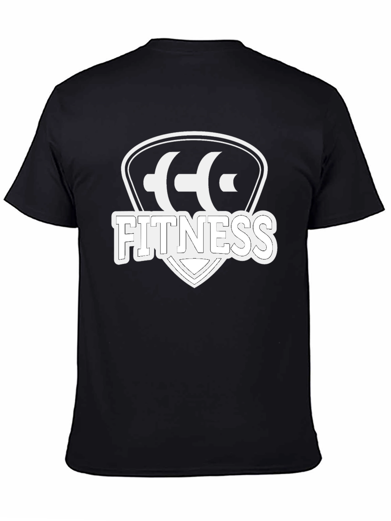 Black Fitness Shield T-Shirt - Black Gym Tee view 4