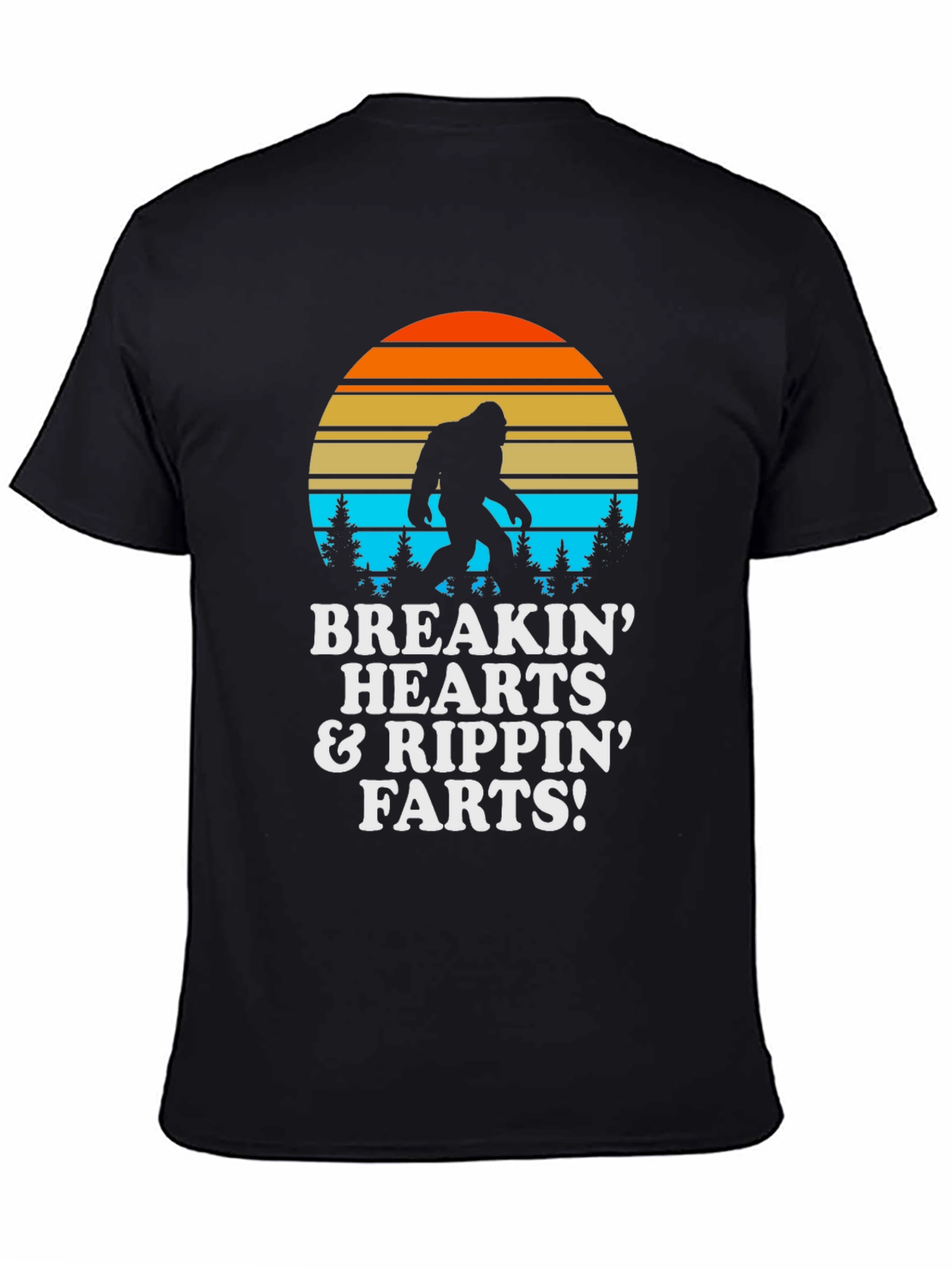 Black Breakin Hearts & Rippin Farts Bigfoot T-Shirt view 4