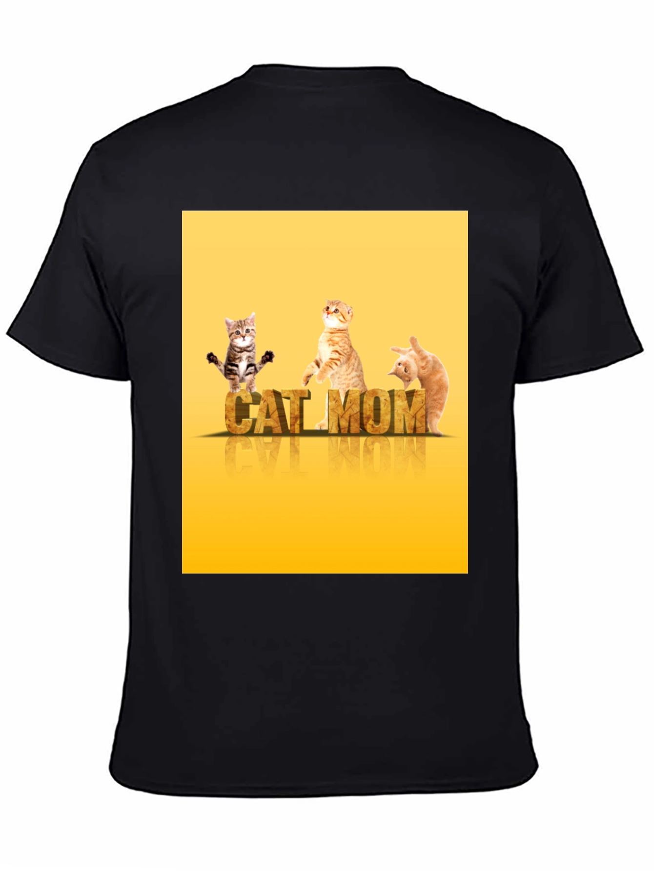 Black Cat Mom T-Shirt - Cute Kitten Design view 4