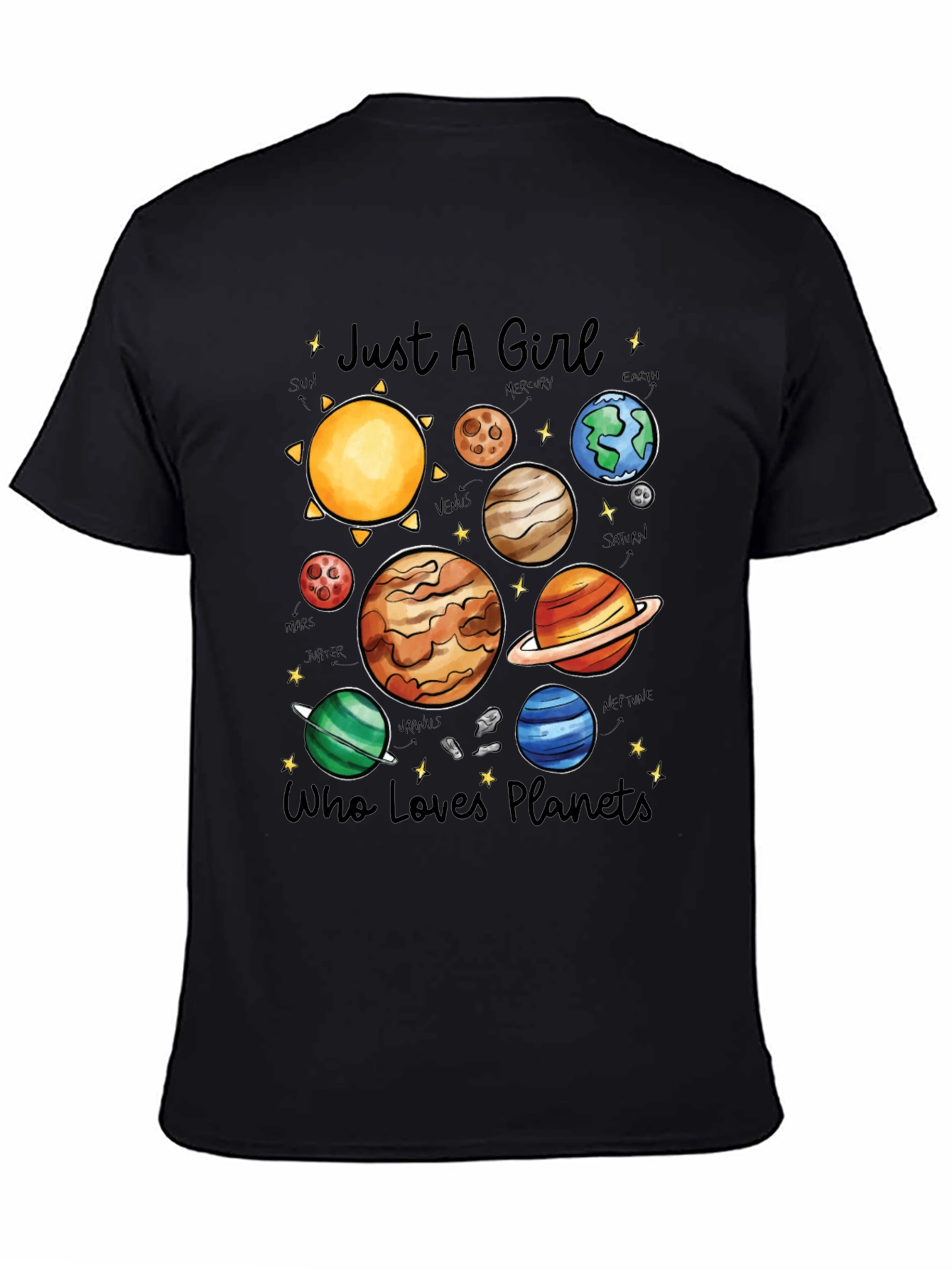 Girl Who Loves Planets T-Shirt - Space Lover Tee - 4