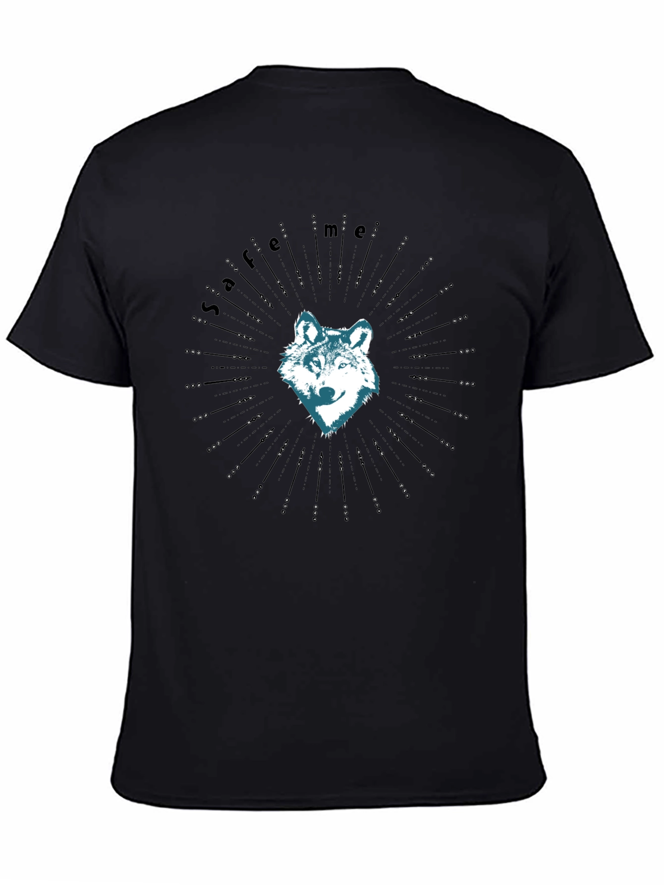 Black Wolf Graphic Tee - Save Me Design, Soft Cotton view 4