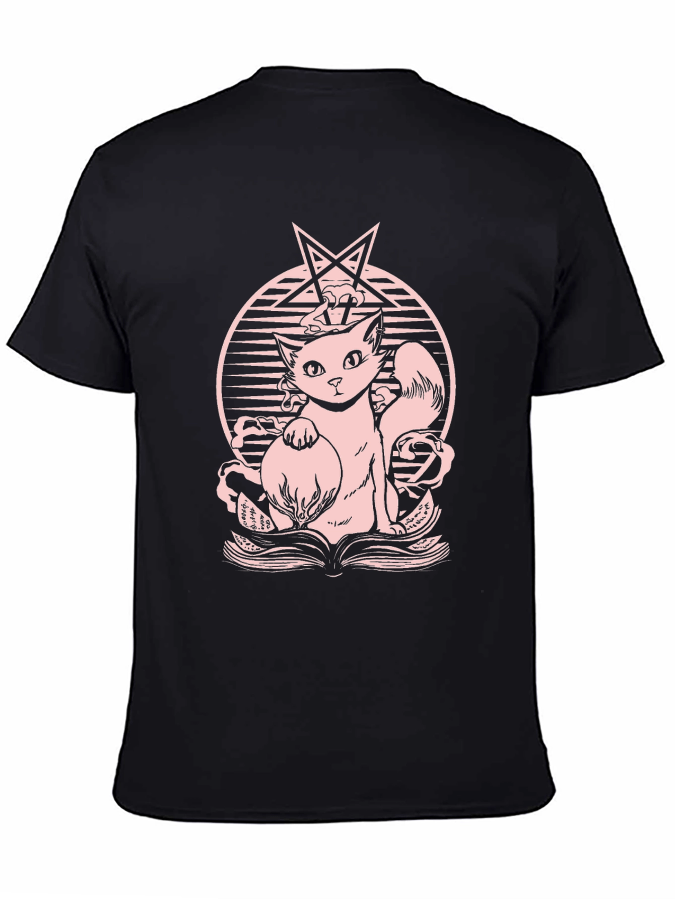 Black Occult Cat T-Shirt - Witchcraft Kitten Tee view 4