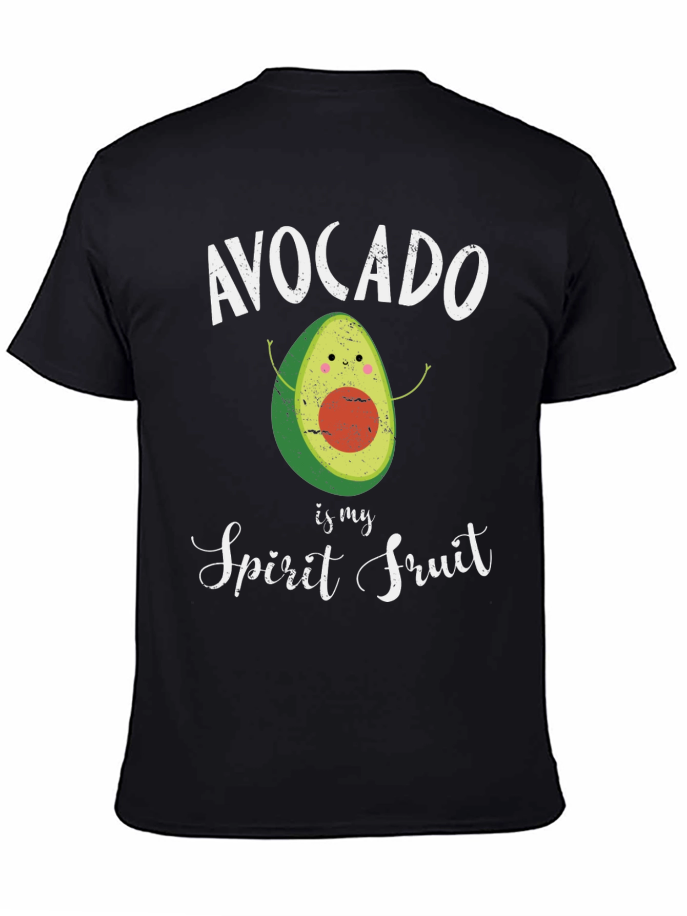 Black Avocado Spirit Fruit Graphic T-Shirt - Black Cotton Tee view 4