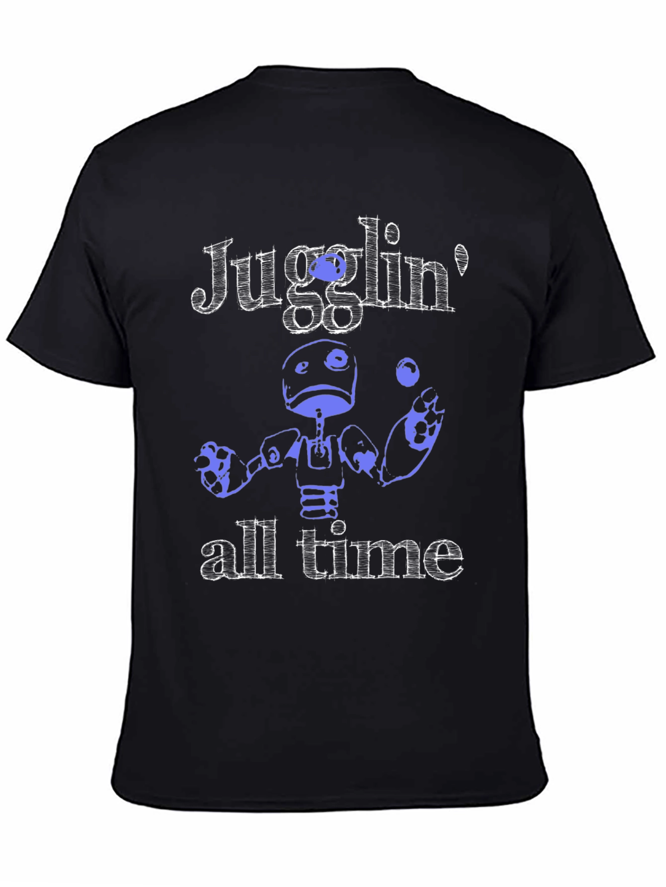 Black Juggling Robot Graphic T-Shirt - All Time Fun! view 4