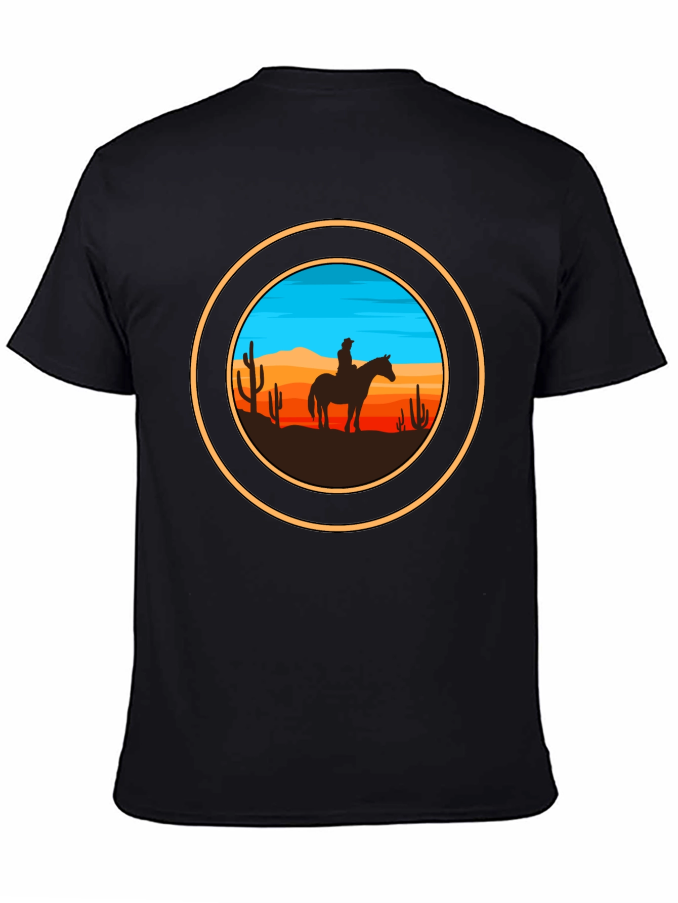 Black Cowboy Silhouette Graphic Tee view 4
