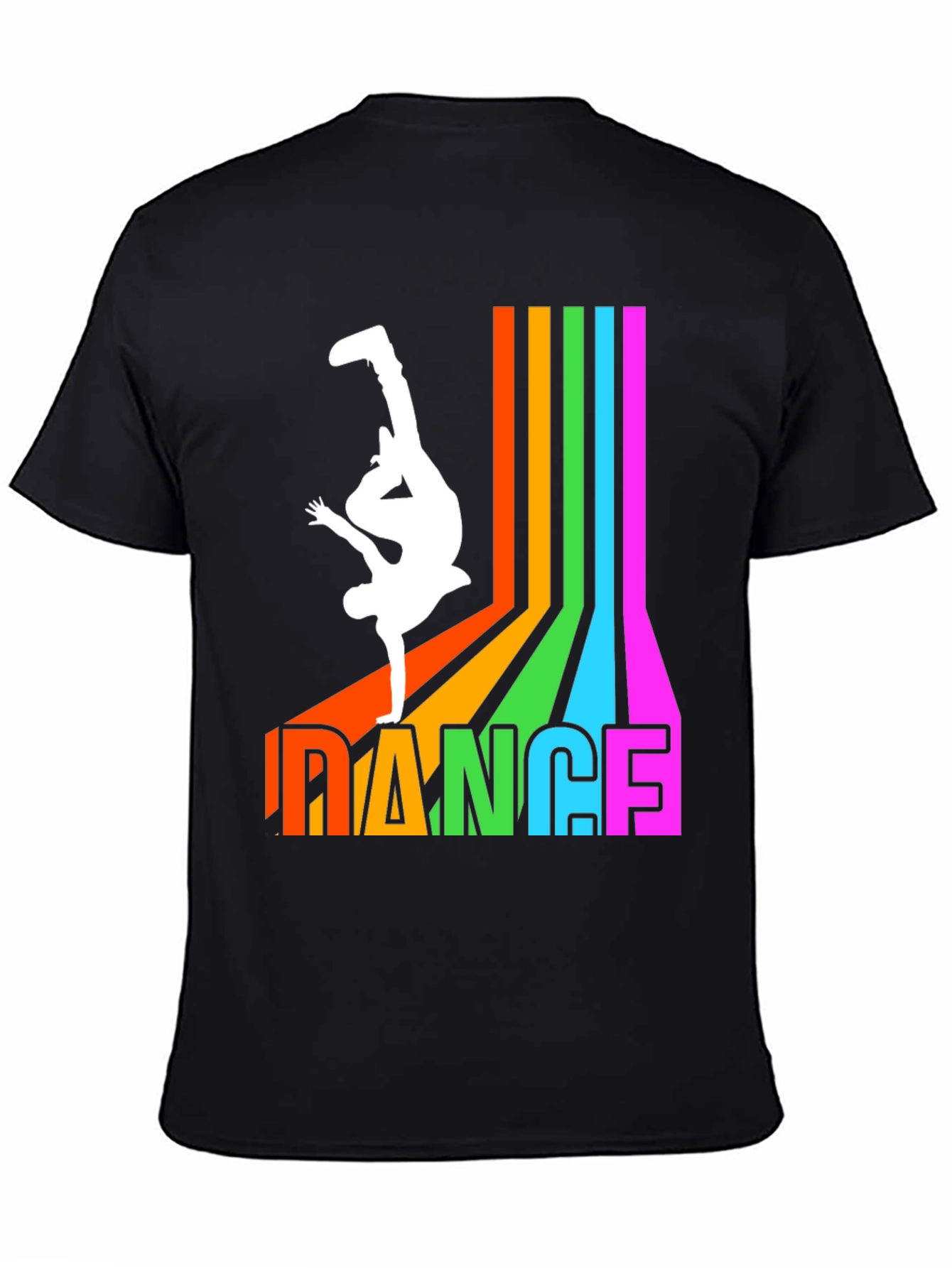 Black Retro Dance T-Shirt - Breakdance Graphic Tee view 4