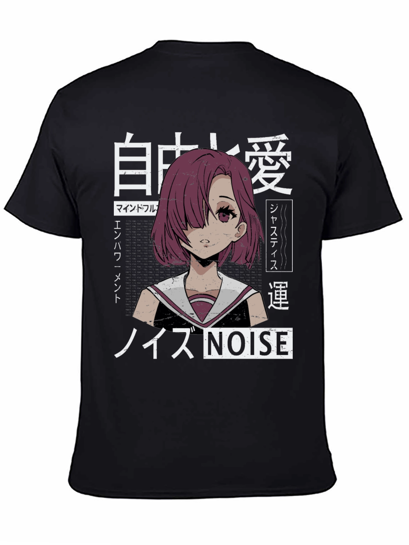 Black Anime Girl Graphic Tee - Unique Streetwear T-Shirt view 4