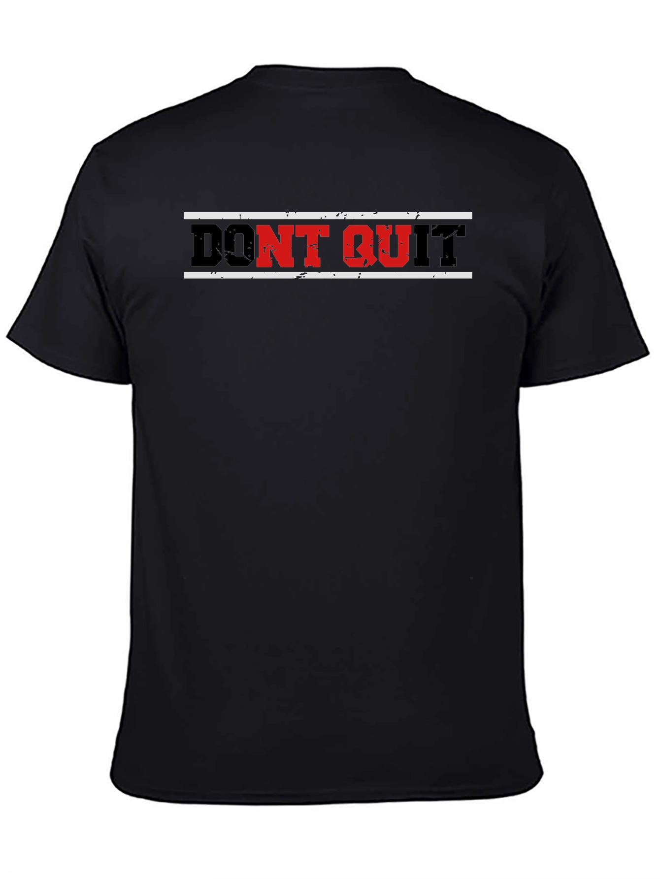 Black Don't Quit Graphic Print Men's Black T-Shirt view 4