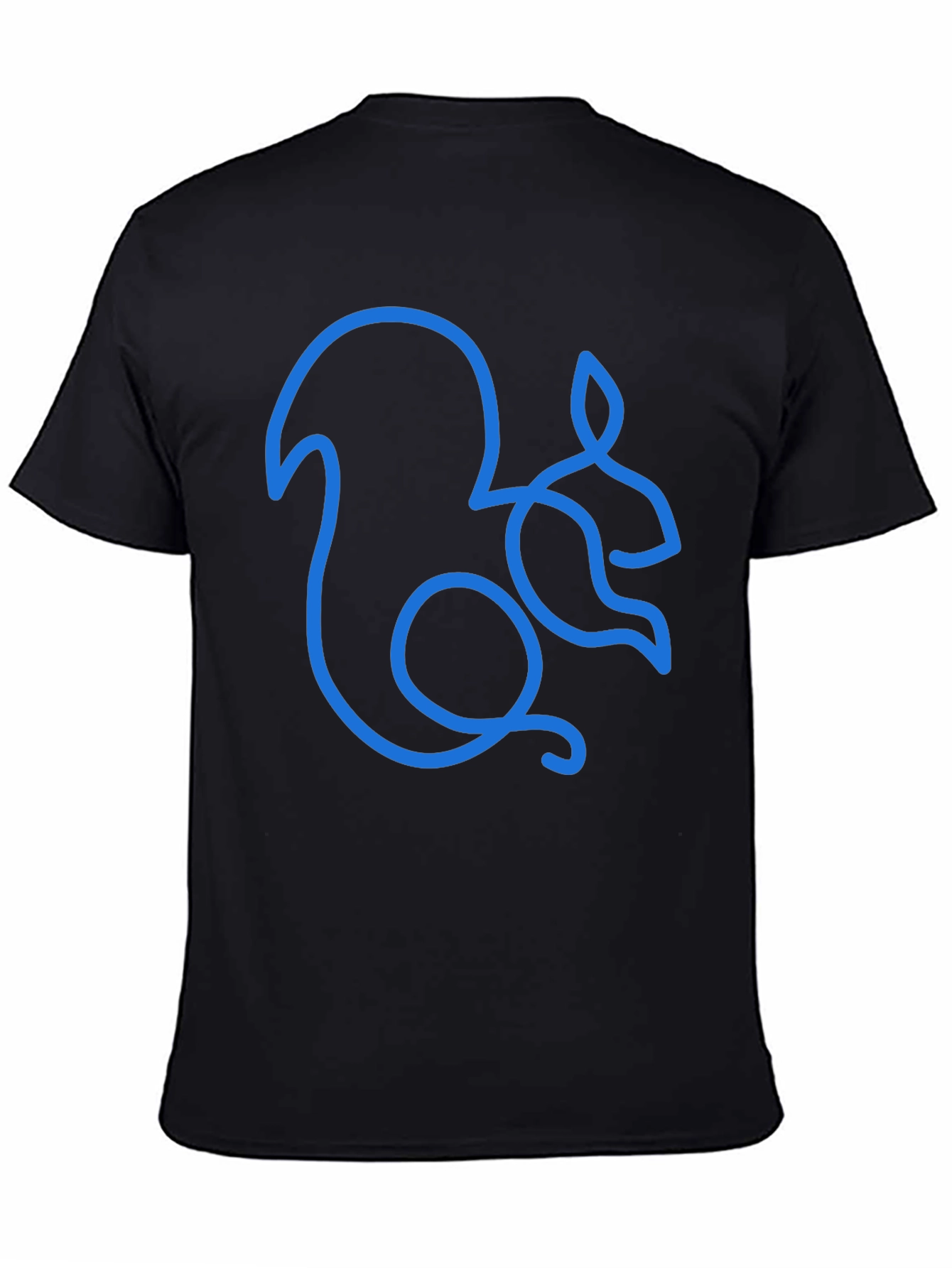 Black Squirrel Outline Graphic Tee - Men's Black T-Shirt view 4