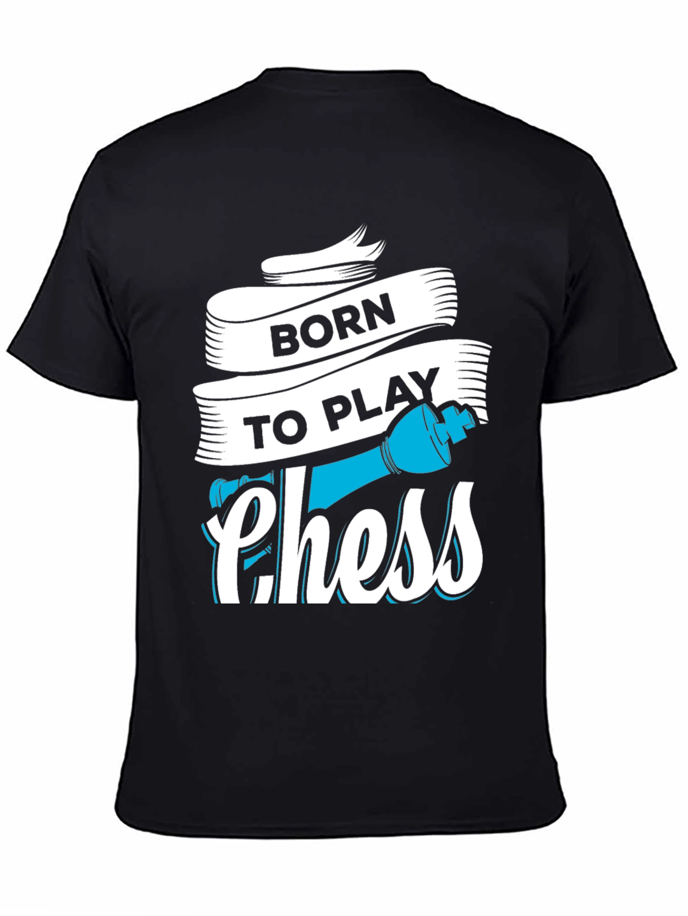 Black Born To Play Chess T-Shirt - Graphic Tee for Chess Lovers view 4
